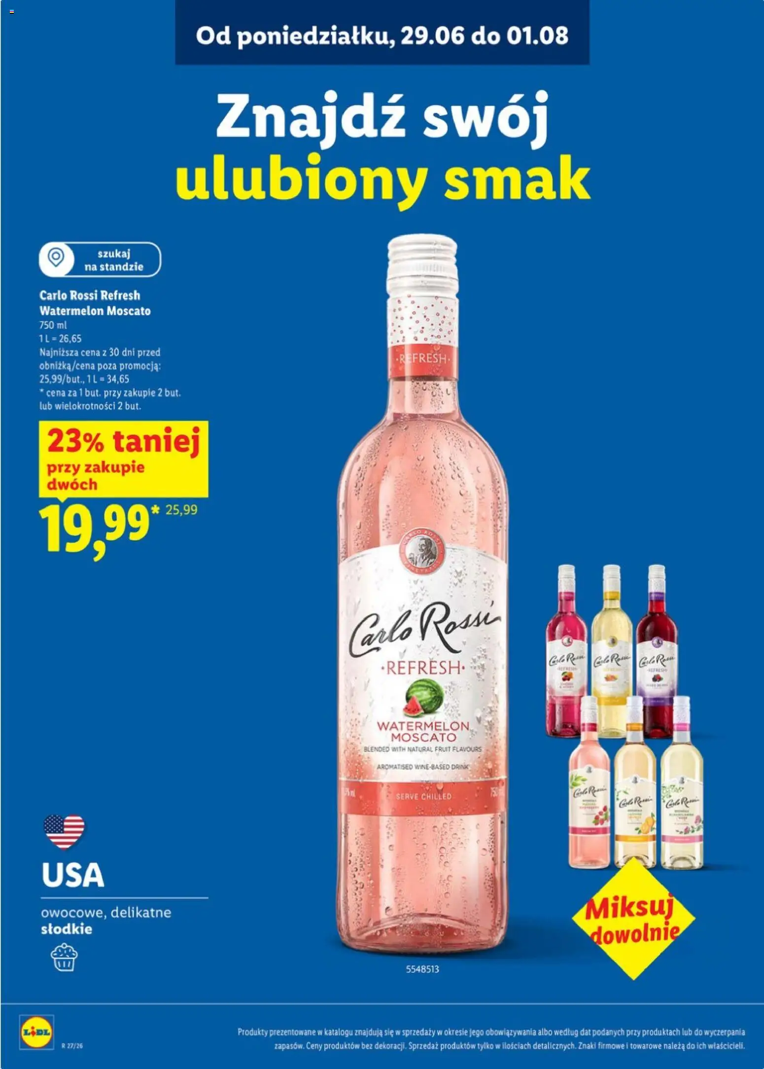 Lidl Katalog karta win od 29.06.2026 | Strona: 7 | Produkty: Carlo Rossi