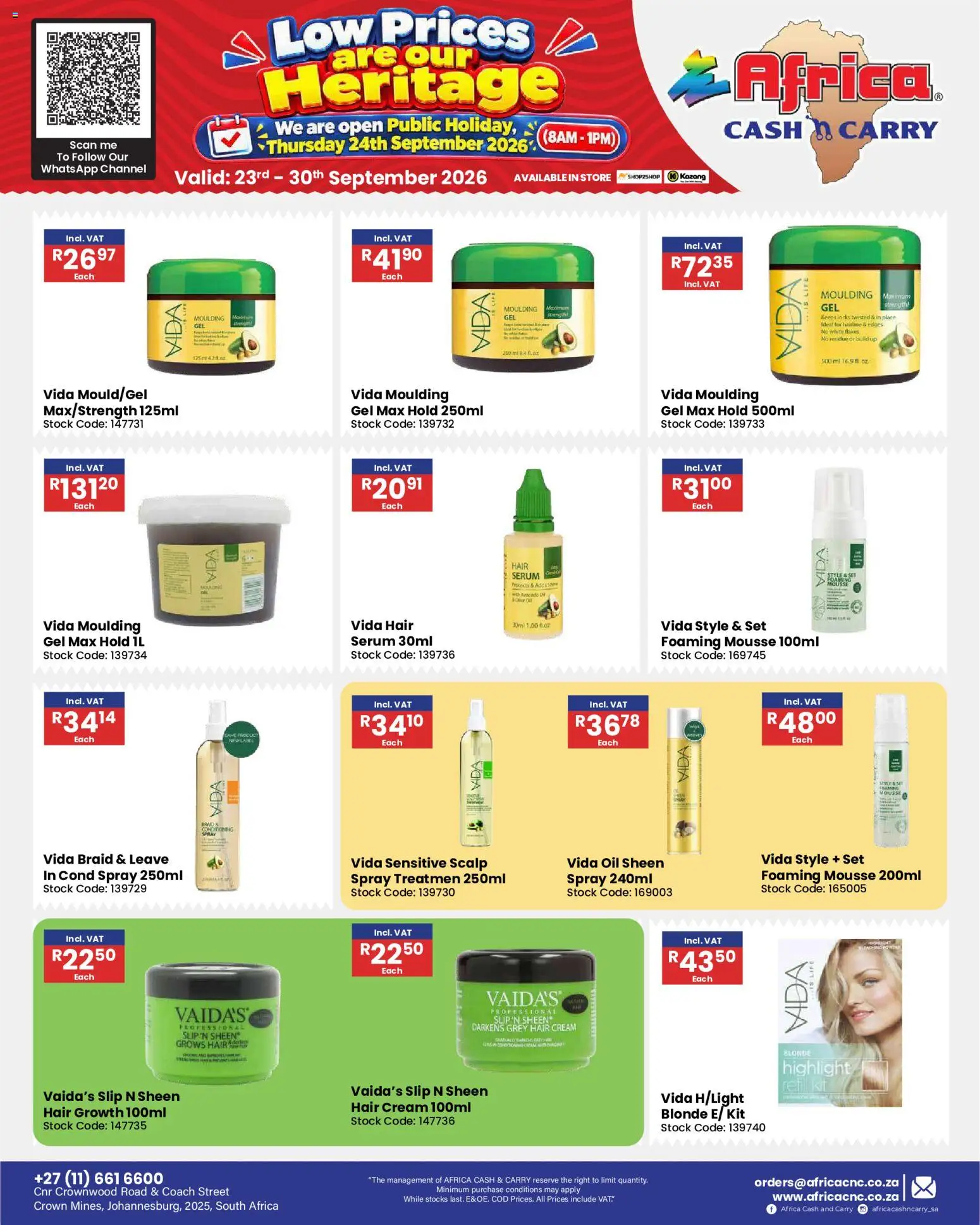 New Africa Cash & Carry catalogue – valid from 23/09/2026 | Page: 79 | Products: Serum, Oil, Flakes, Stock