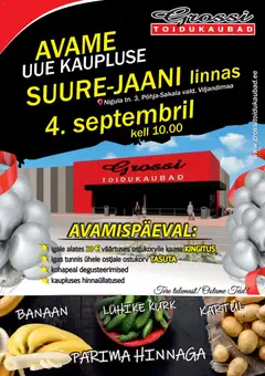 Grossi Toidukaubad kliendilehe eelvaade alates 04.08.2026