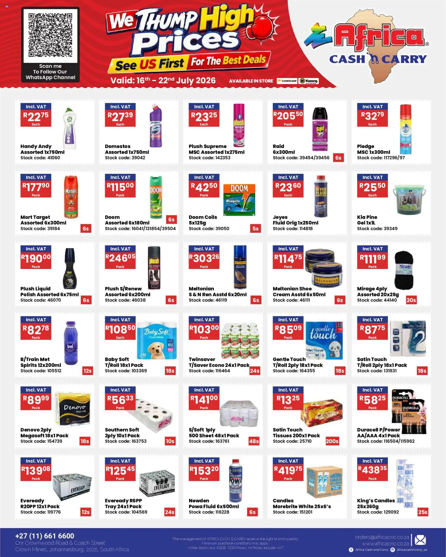 New Africa Cash & Carry catalogue – valid from 16/07/2026 | Page: 19 | Products: Tray, Blush, Cream, Stock