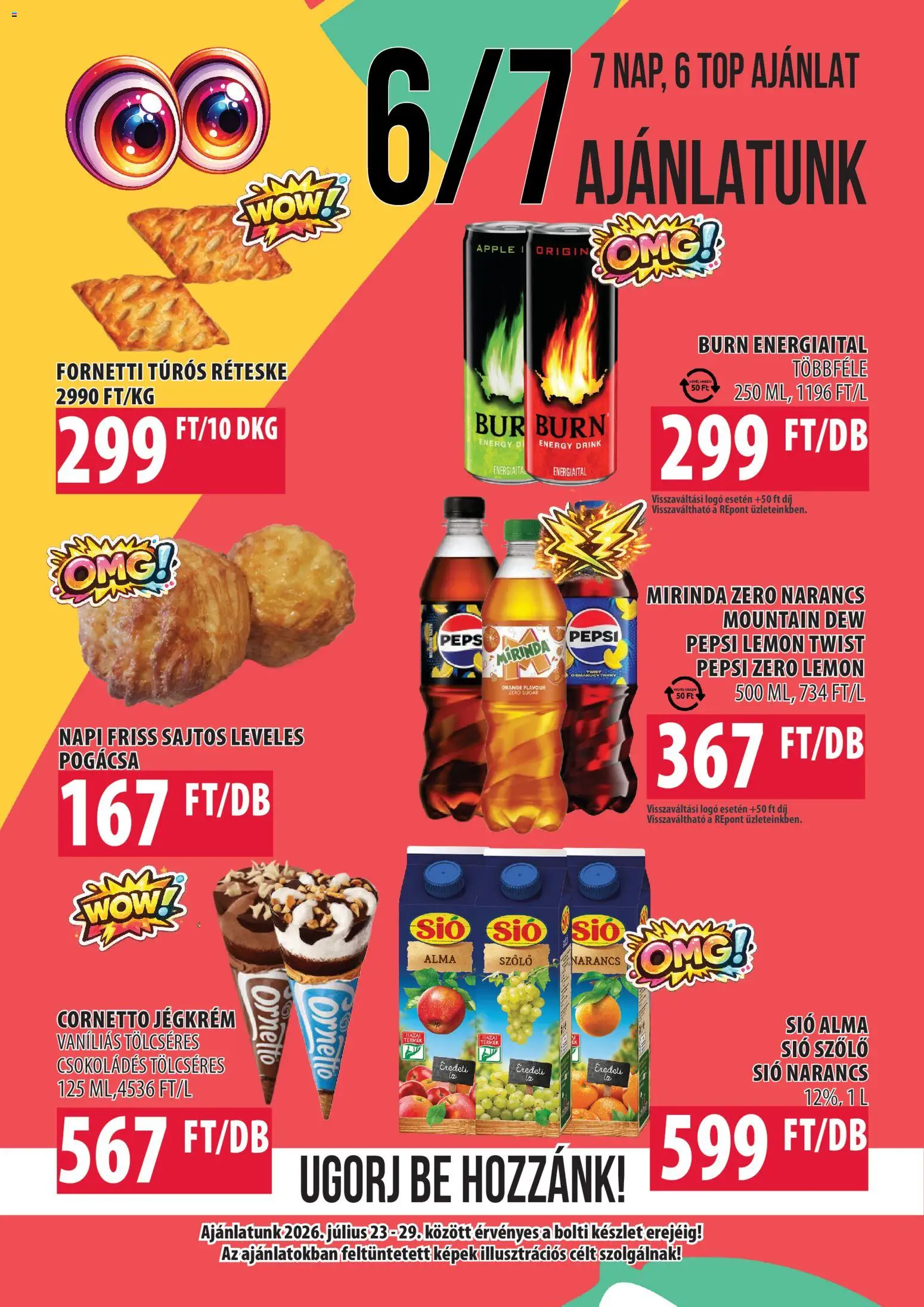 COOP Szolnok akciós ujság - amely érvényes a következő dátumtól: 2026.07.23. | Oldal: 4 | Termékek: Energiaital, Pepsi, Alma, Narancs