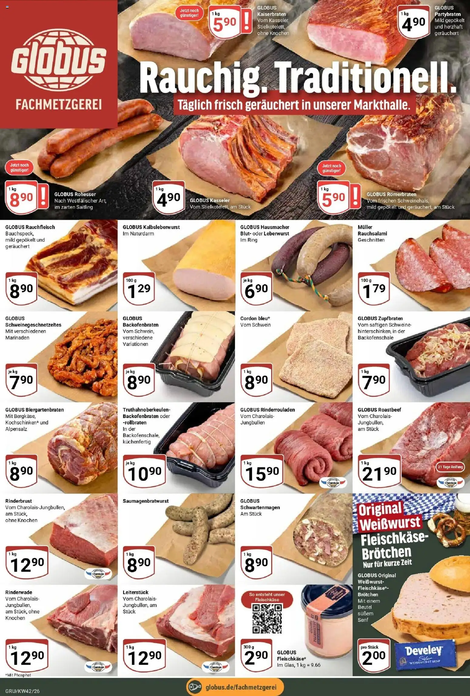 Globus Prospekt Grünstadt (ab 12.10.2026) » Angebote online | Seite: 9 | Produkte: Rinderrouladen, Weißwurst, Roastbeef