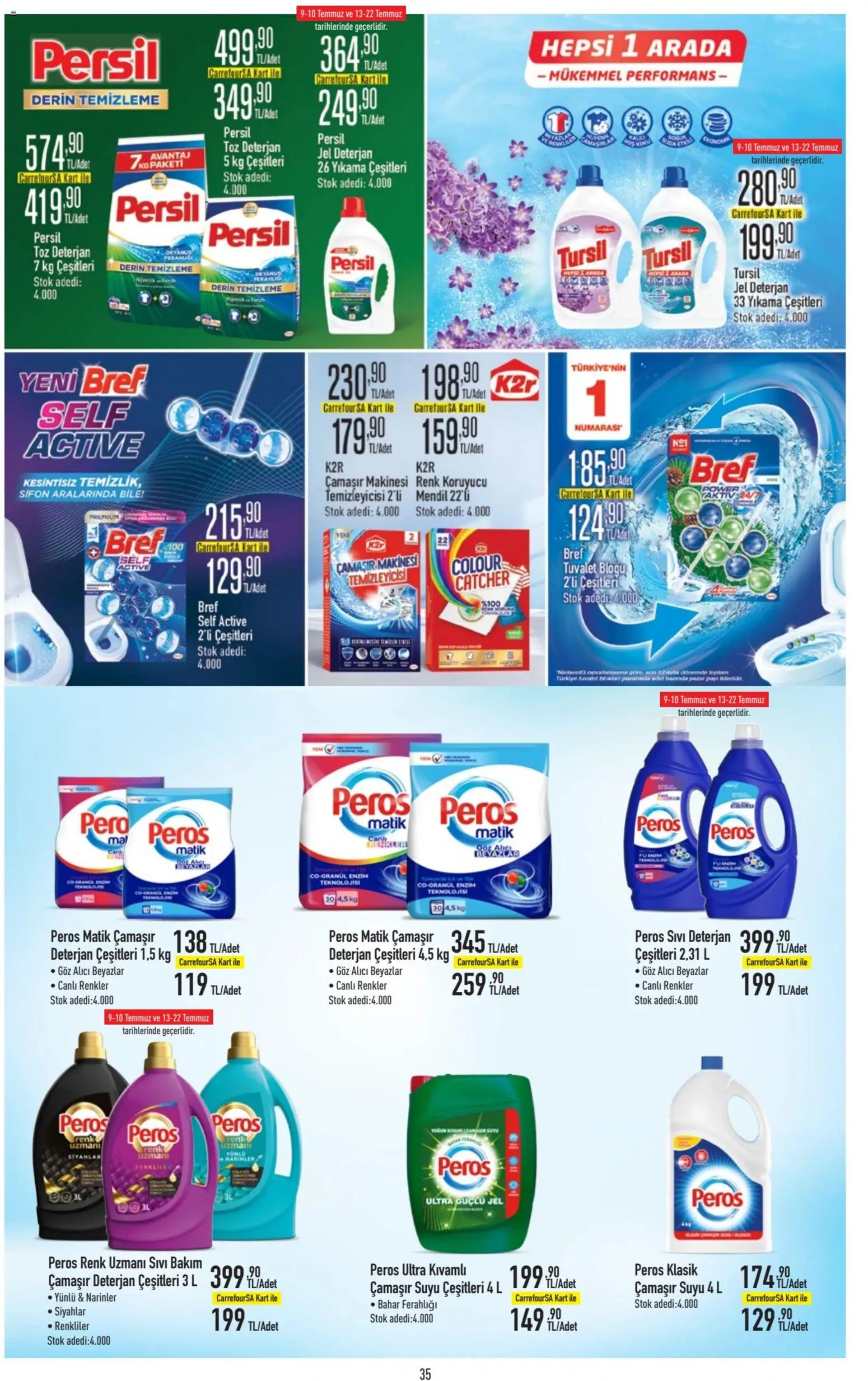 CarrefourSA Katalog - 09 Temmuz 2026 tarihinden itibaren geçerlidir | Sayfa: 35 | Ürünler: Tuvalet, Deterjan, Tuvalet bloğu, Çamaşır makinesi