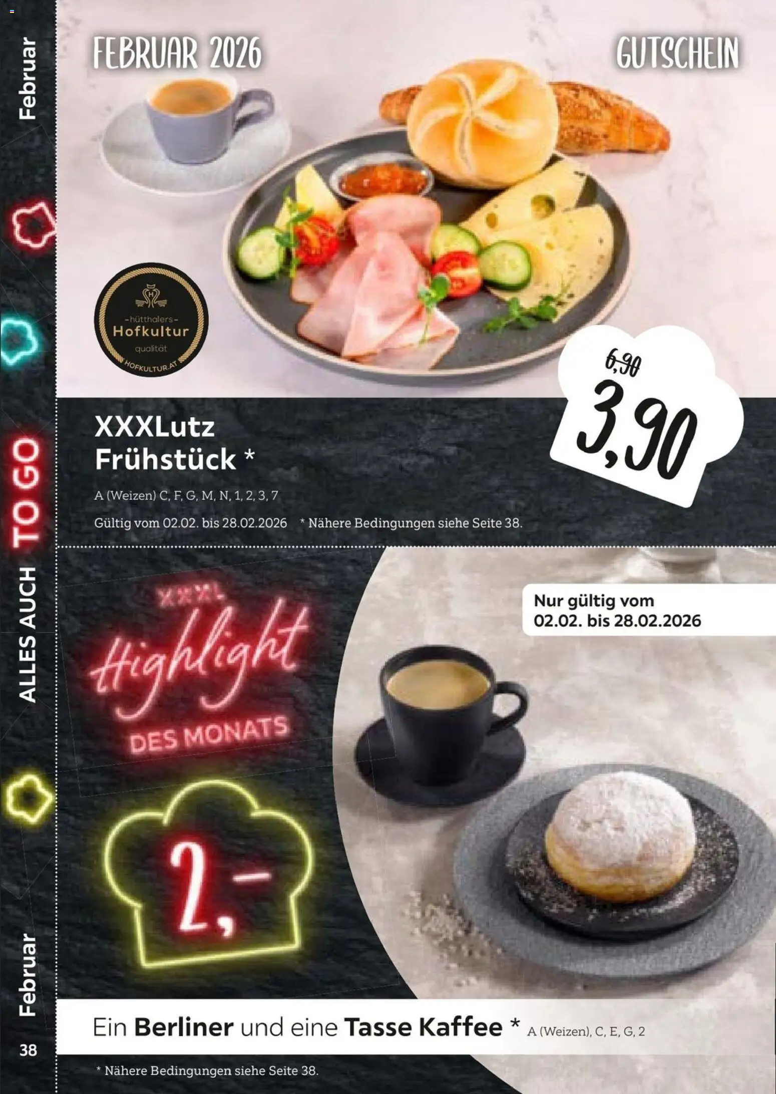 XXXL Lutz  Freundschaftskartenjournal – gültig ab 01.02.2026 | Seite: 38 | Produkte: Berliner, Kaffee