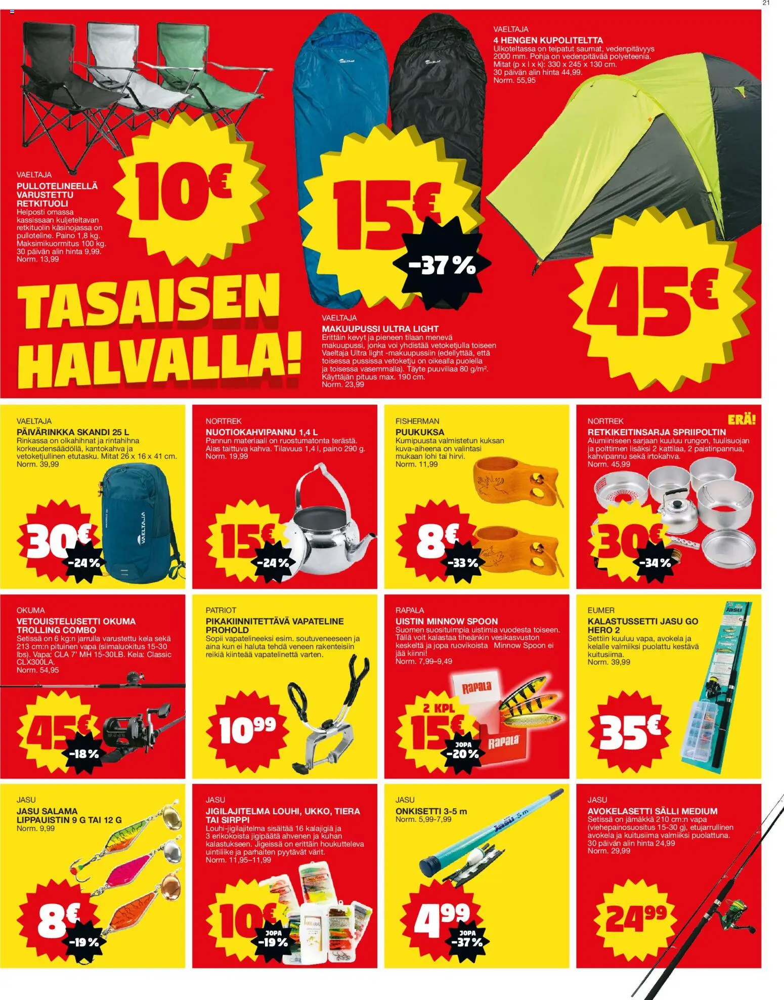 Tokmanni tarjoukset – voimassa 01.06.2026 alkaen | Sivu: 21 | Tuotteet: Puukuksa, Kantokahva, Sirppi, Voi