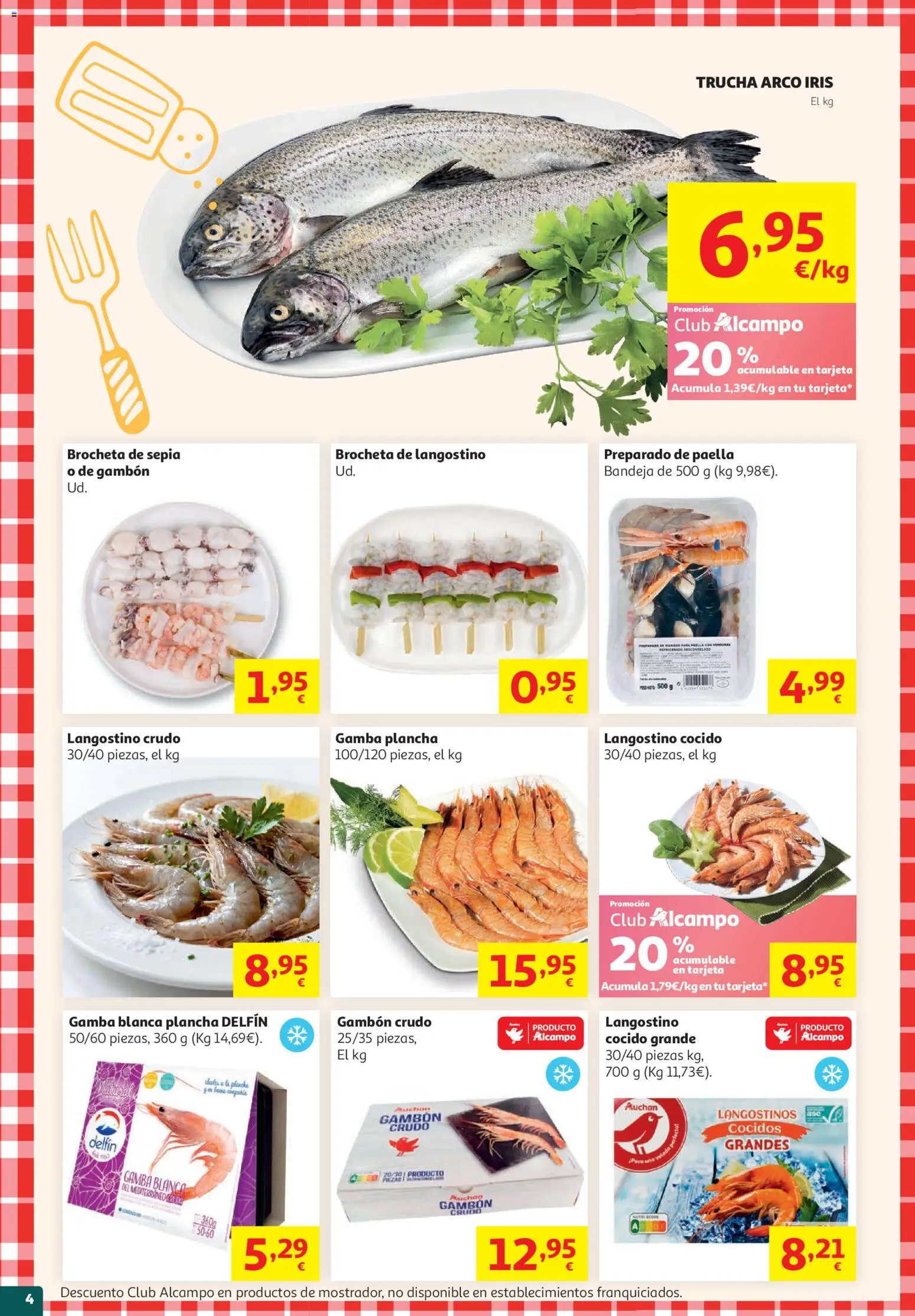 Alcampo HG Nacional │ válido desde el 19.05.2026 | Página: 4 | Productos: Plancha, Bandeja, Langostino, Gamba