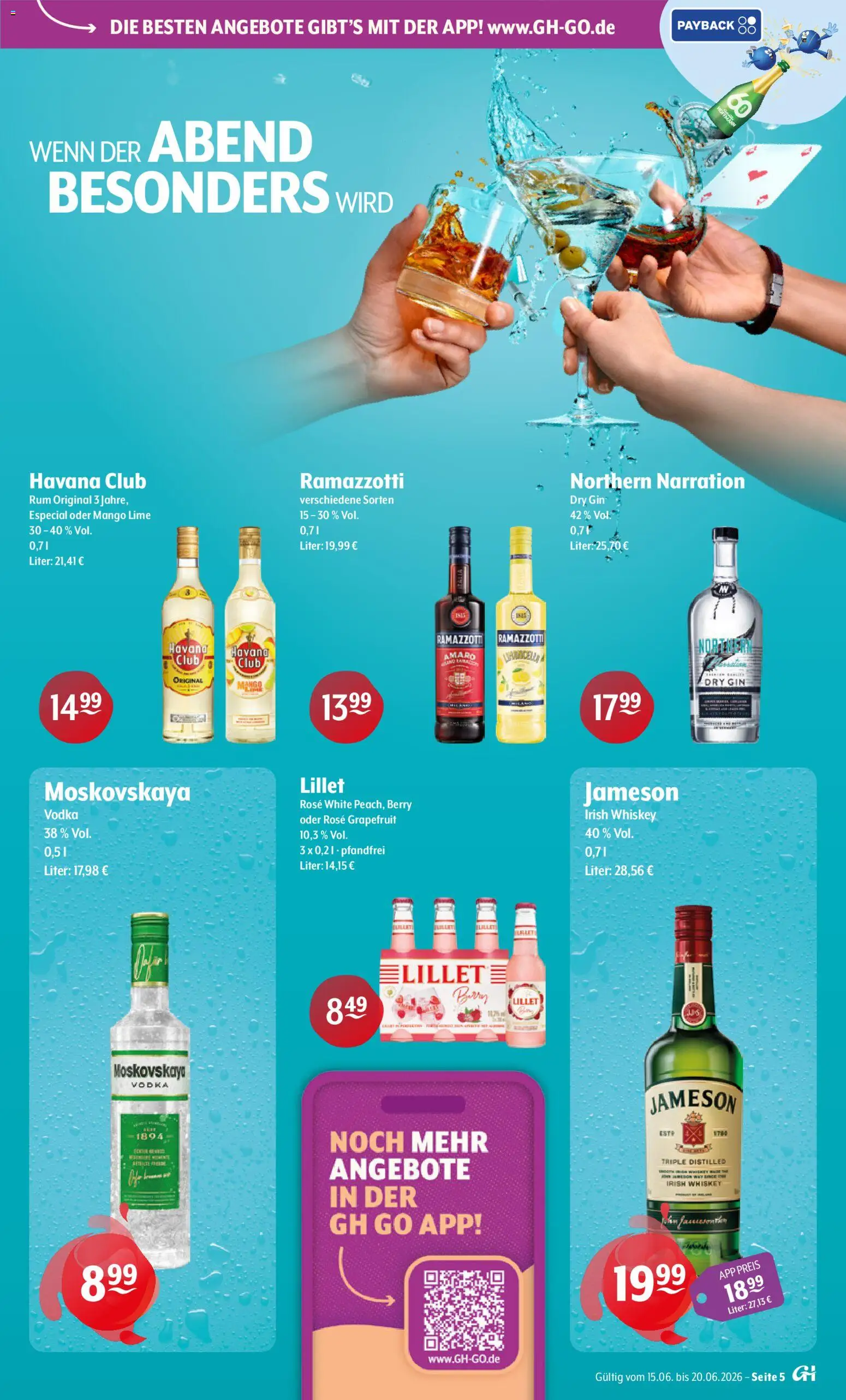 Trink und Spare Prospekt – gültig ab 15.06.2026 | Seite: 5 | Produkte: Lillet, Grapefruit, Gin, Whiskey
