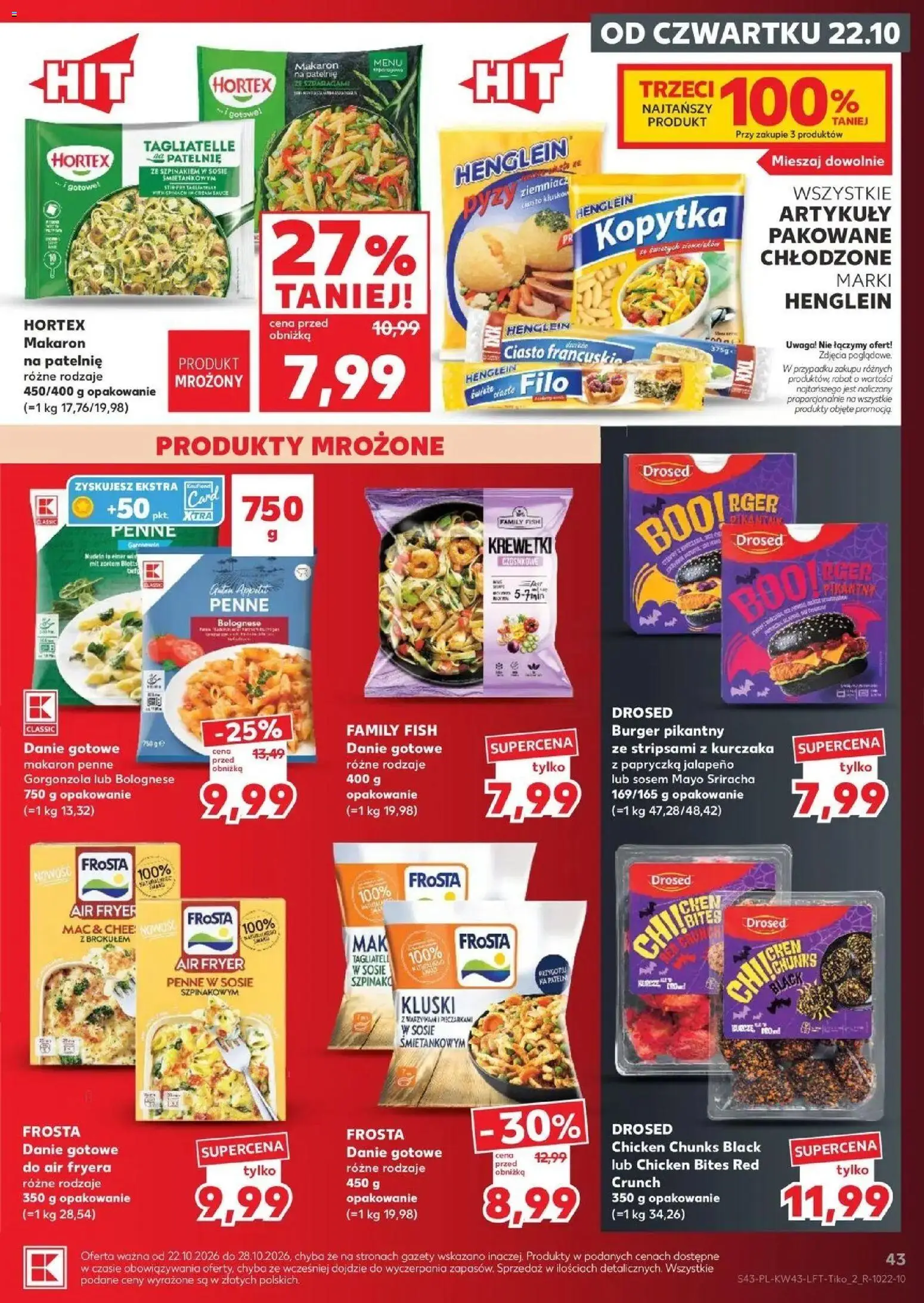 Kaufland aktualna gazetka od 22.10.2026 - od jutra PDF | Strona: 43 | Produkty: Ciasto filo, Penne, Patelnie, Kopytka