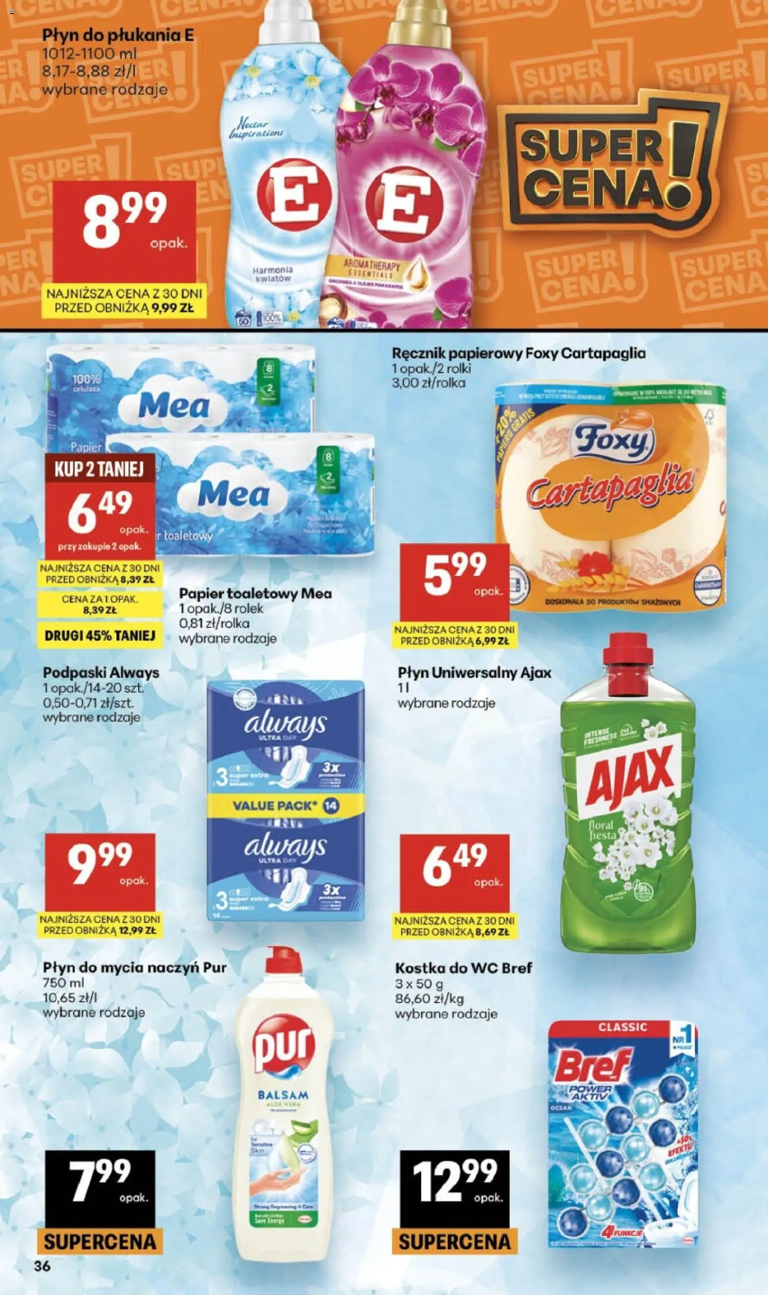 Delikatesy Centrum gazetka - Sklepy Własne od 18.06.2026 | Strona: 36 | Produkty: Papier toaletowy, Podpaski, Ręcznik papierowy, Płyn do mycia naczyń
