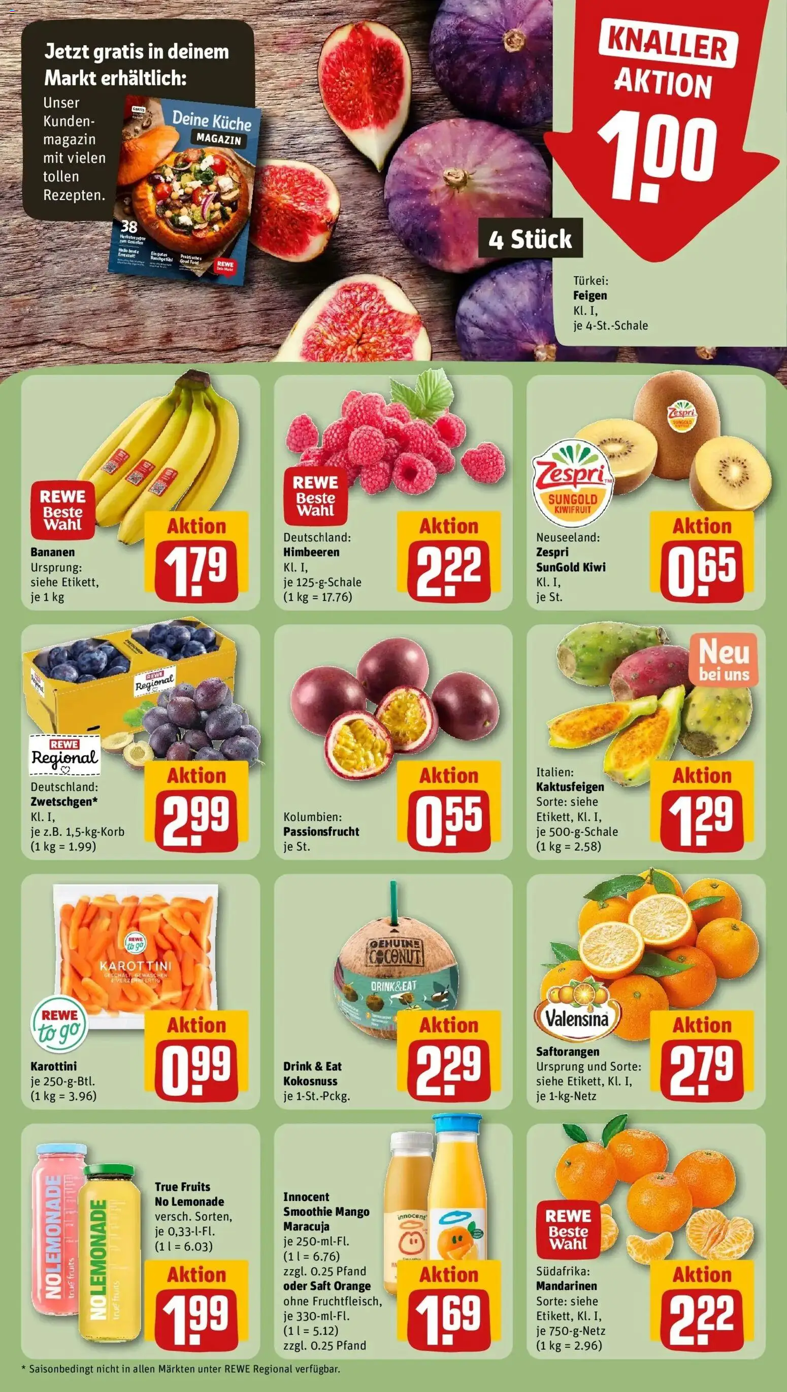 REWE Prospekt ab 07.09.2026 zum Blättern » Angebote | Seite: 6 | Produkte: Himbeeren, Bananen, Mango, Magazin