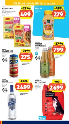 VODKA, 37,5 % alkoholtartalom, 0,7 l/üveg, 3 570 Ft/l - amely érvényes a következő dátumtól: 2026.08.06. | Oldal: 30 | Termékek: Spagetti, Kutyaeledel, Maggi, Vodka
