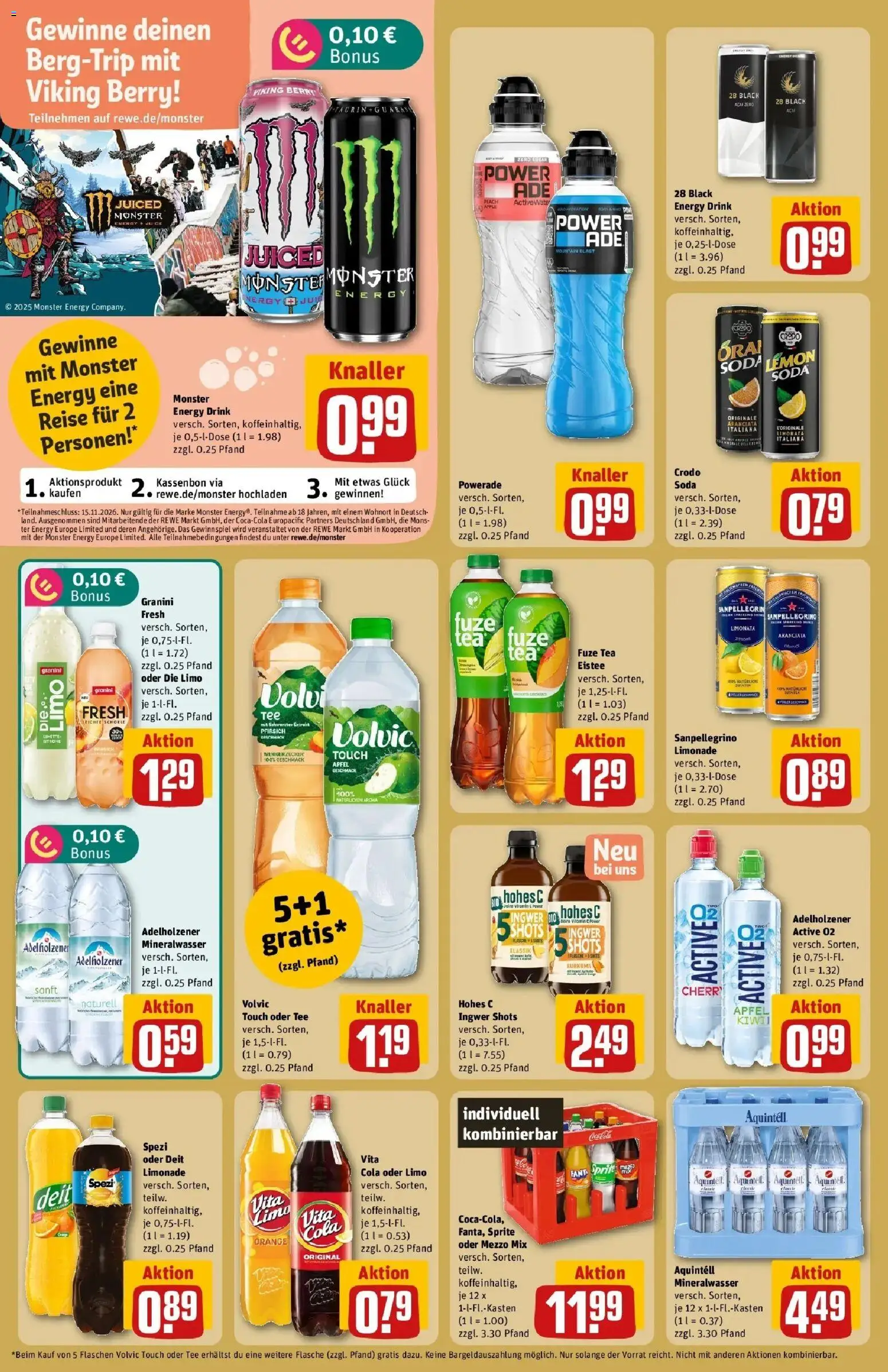 REWE Prospekt ab 26.10.2026 zum Blättern » Angebote | Seite: 20 | Produkte: Cola, Limonade, Mineralwasser, Powerade