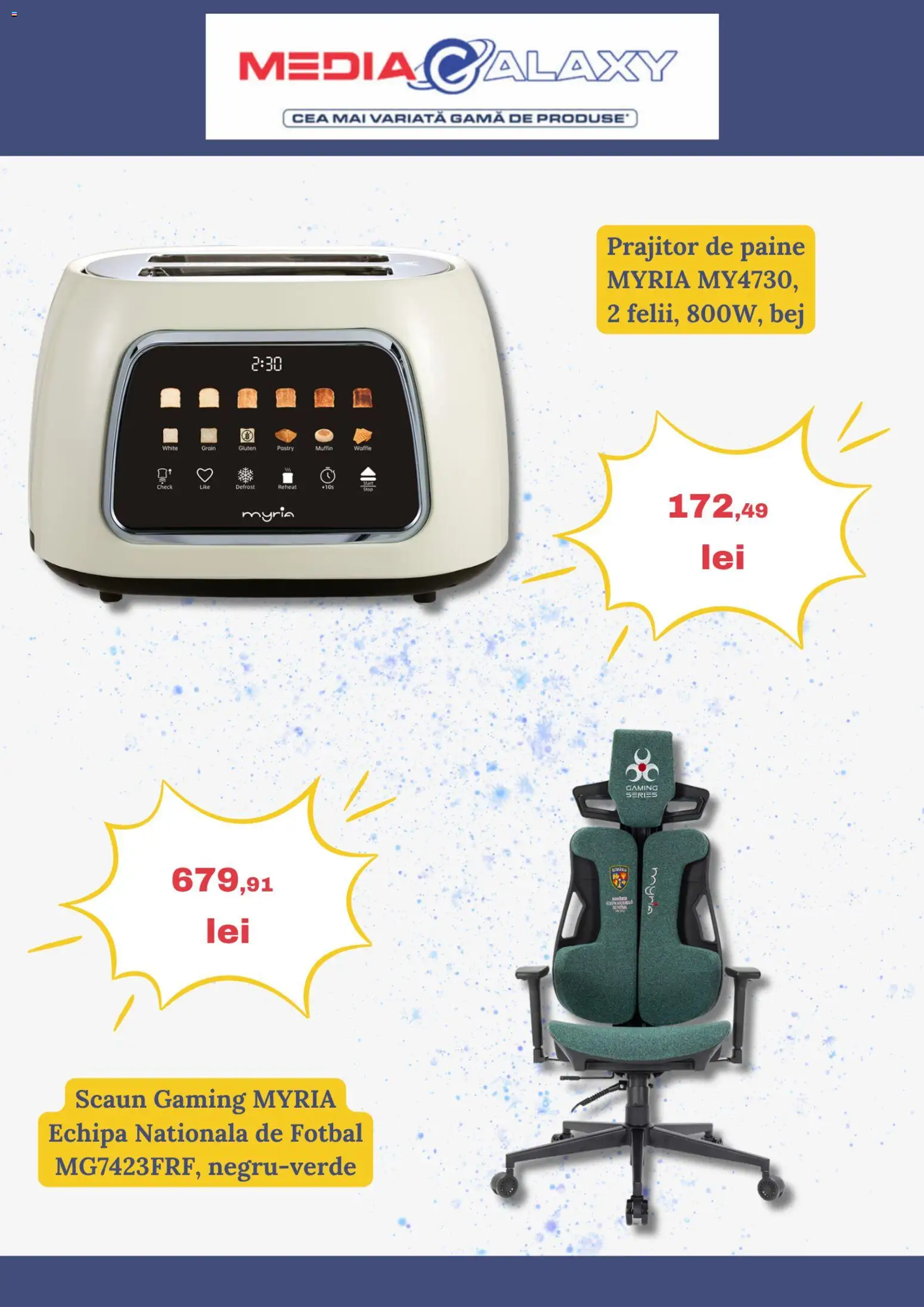 Noul catalog Media Galaxy – valabil de la 11.06.2026 | Pagină: 4 | Produse: Scaun gaming, Scaun, Pâine