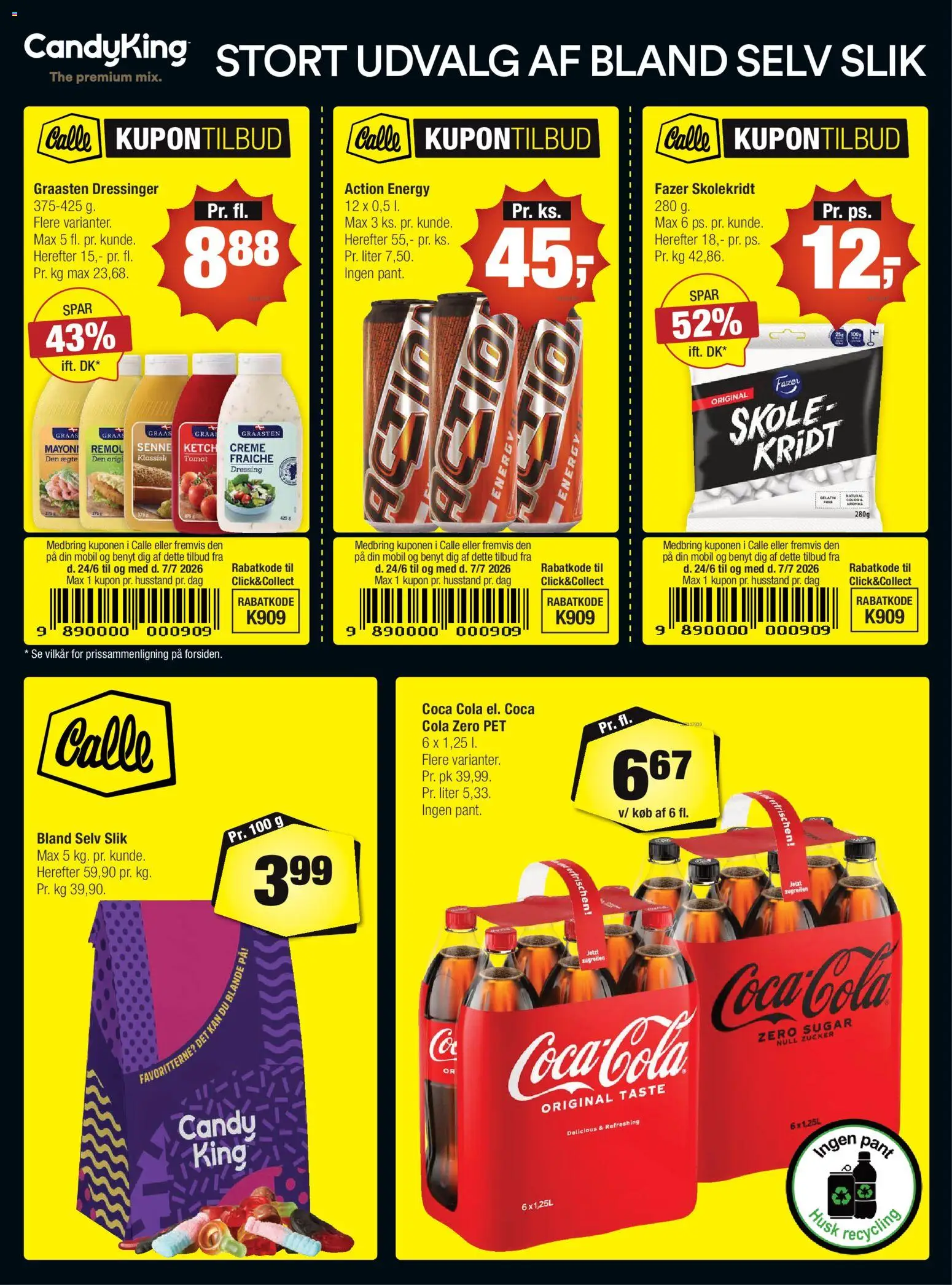 Calle tilbudsavis – gyldig fra 24/06/2026 | Side: 2 | Produkter: Coca Cola, Slik, Coca Cola Zero, Cola