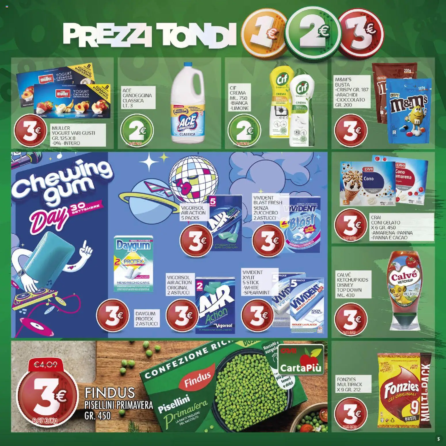 Volantino CRAI del 17/09/2026 | Pagina: 5 | Prodotti: Candeggina, Panna, Dolci, Amarena