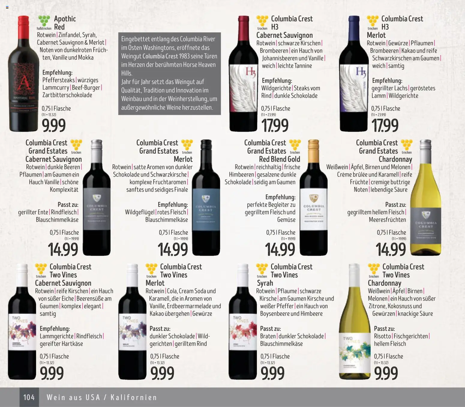 Edeka Struve Wein– und Spirituosen – gültig ab 14.11.2025 | Seite: 104 | Produkte: Schokolade, Weißwein, Gewürze, Rindfleisch