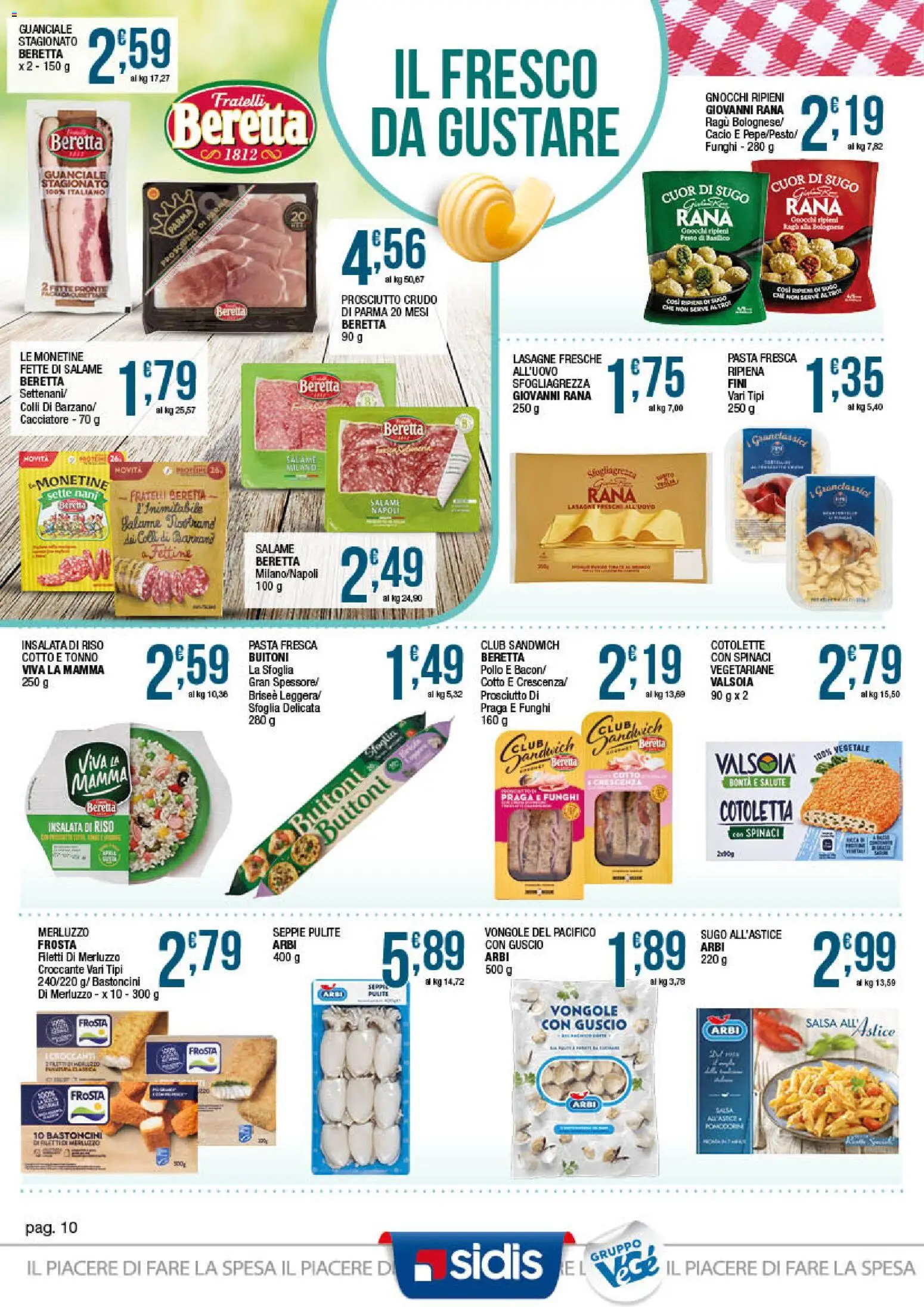 Volantino Sidis del 01.06.2026 | Pagina: 10 | Prodotti: Pollo, Funghi, Tonno, Gnocchi