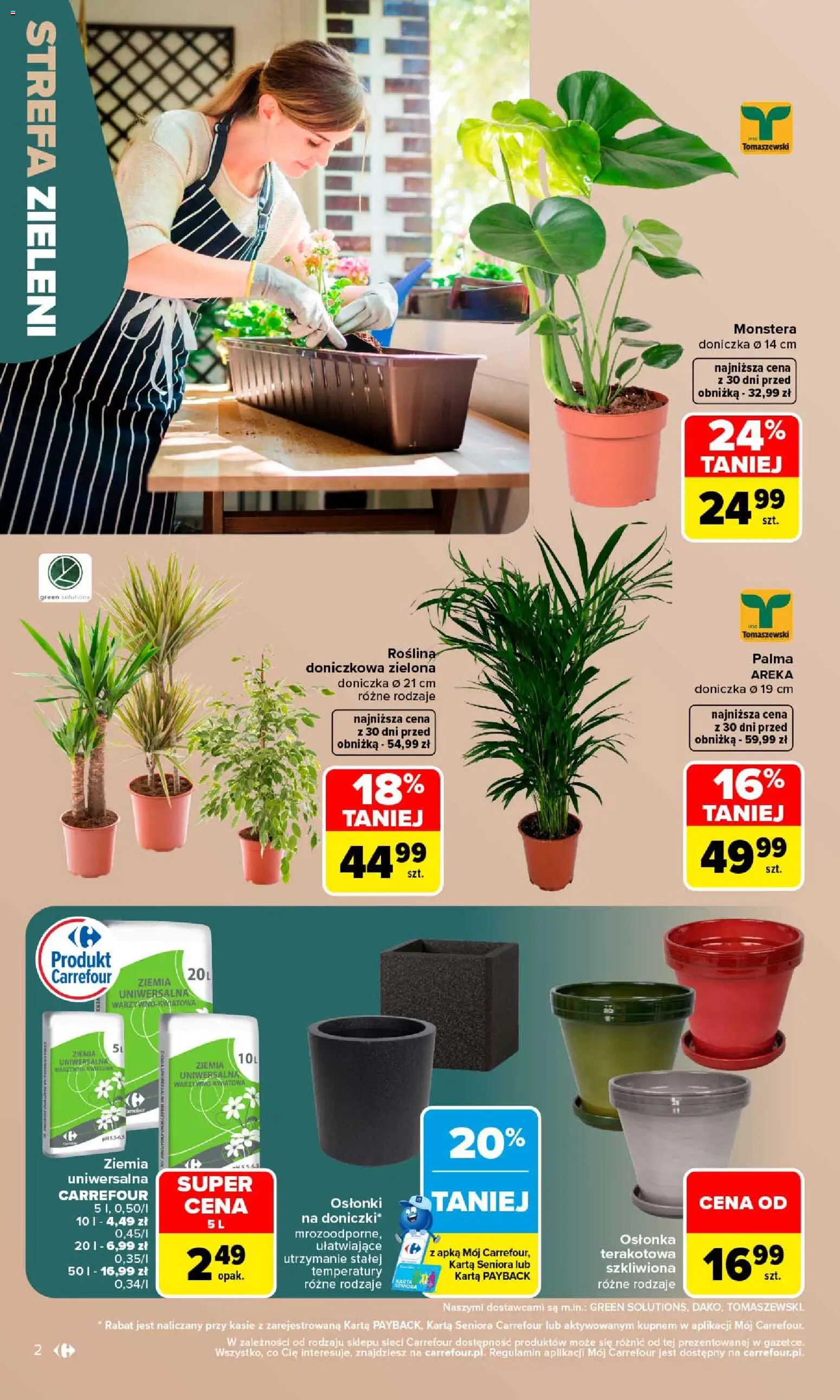 Carrefour gazetka - Stylowy dom od 07.09.2026 | Strona: 2 | Produkty: Karta, Ziemia uniwersalna, Palma, Doniczka