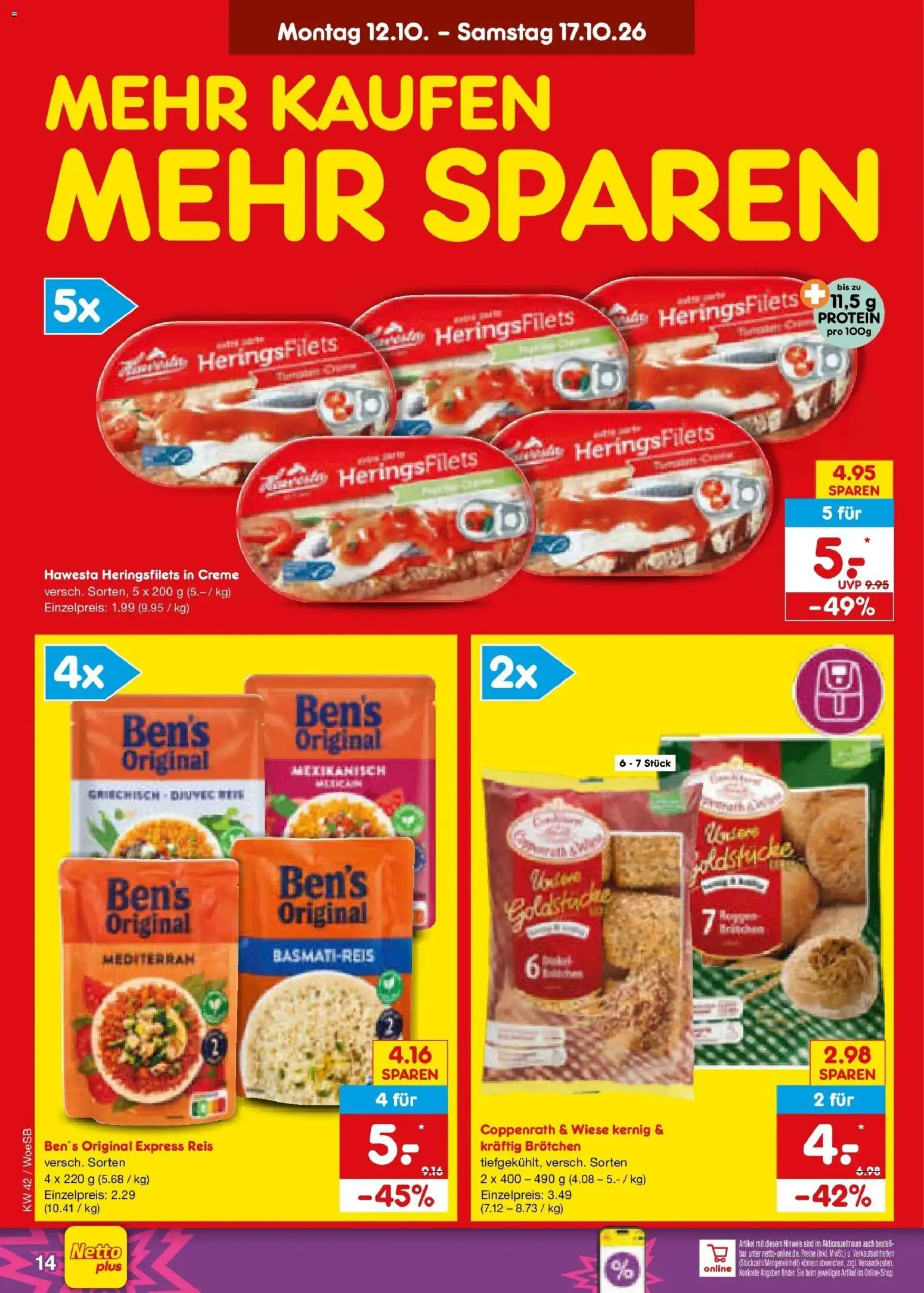 Netto Marken-Discount Prospekt Gemmingen (ab 12.10.2026) » Angebote | Seite: 16 | Produkte: Basmatireis, Creme, Reis