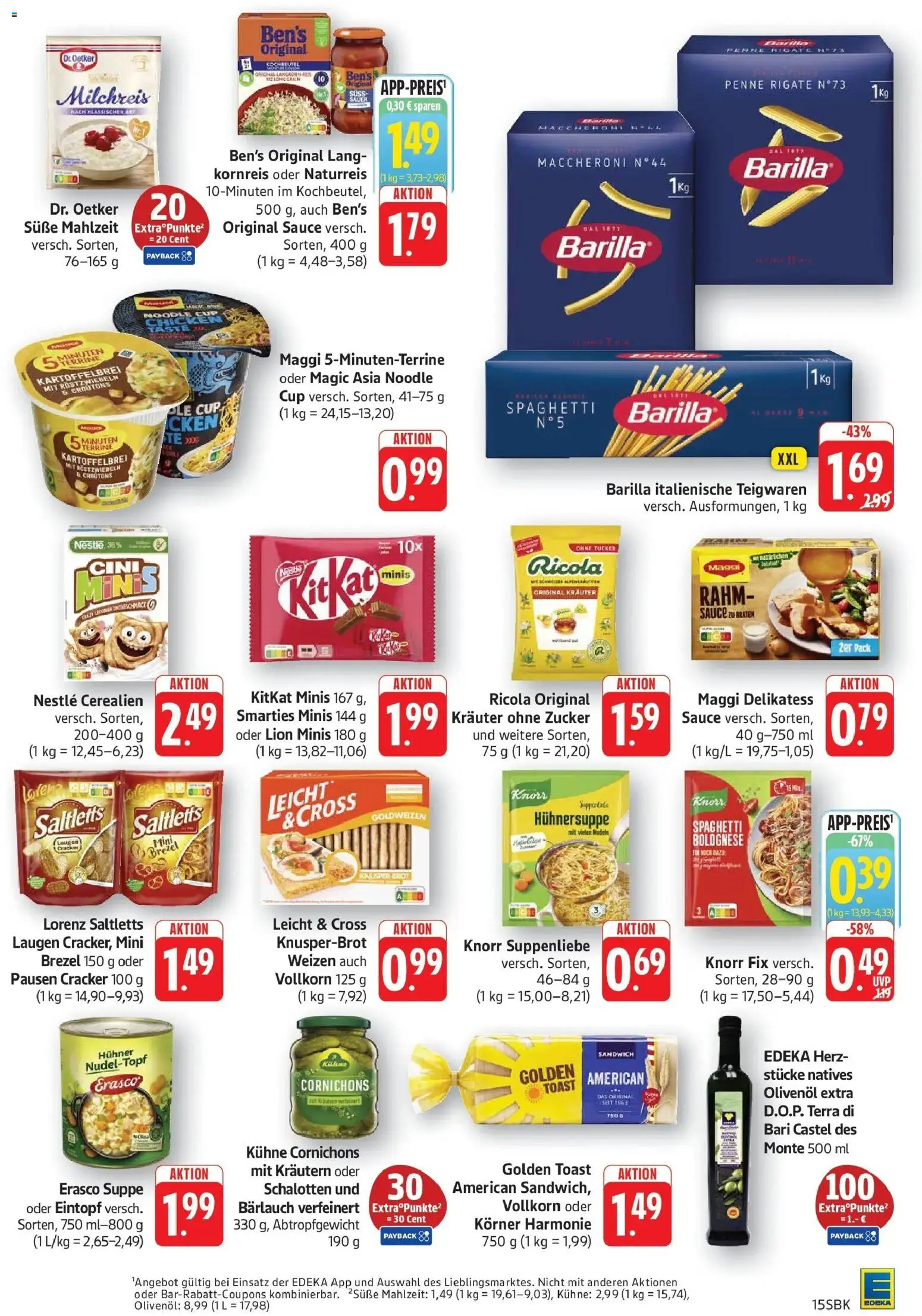 Edeka Prospekt Bad Bergzabern (ab 28.09.2026) » Angebote Online | Seite: 15 | Produkte: Knorr fix, Spaghetti, Smarties, Erasco