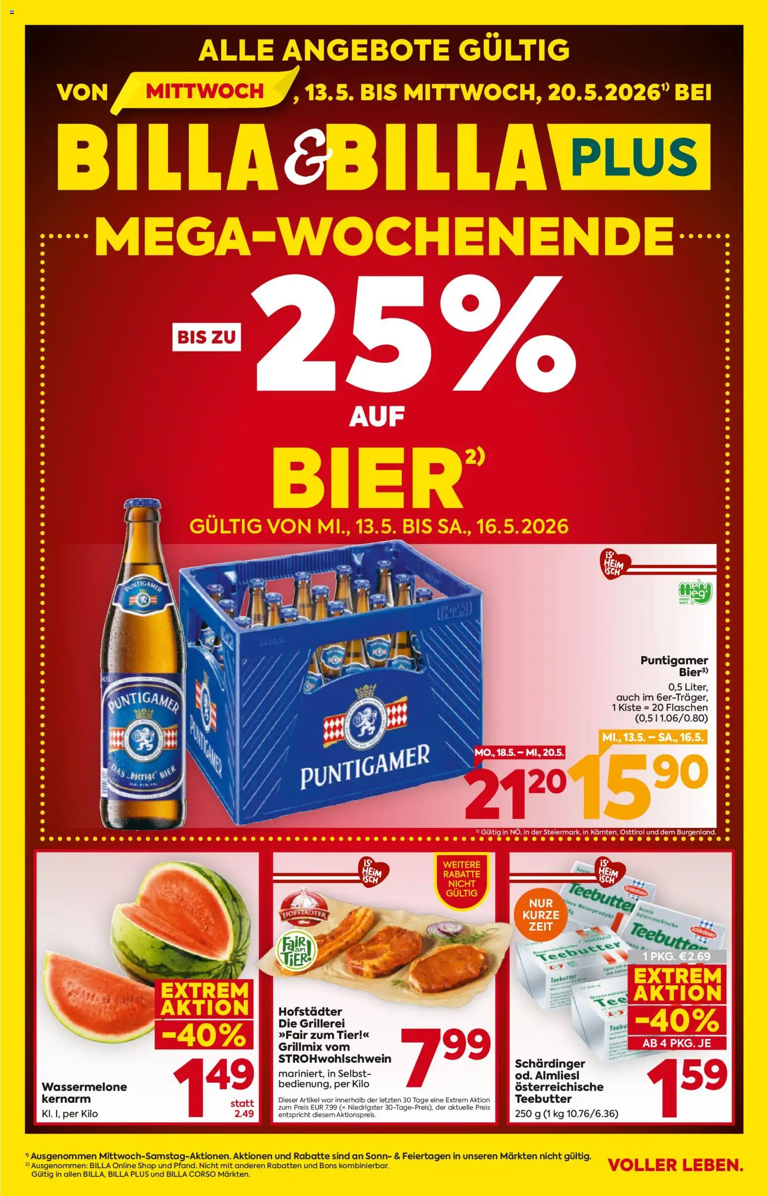 Billa Flugblatt - Kärnten gültig ab 13.05.2026 | Seite: 1 | Produkte: Wassermelone, Bier