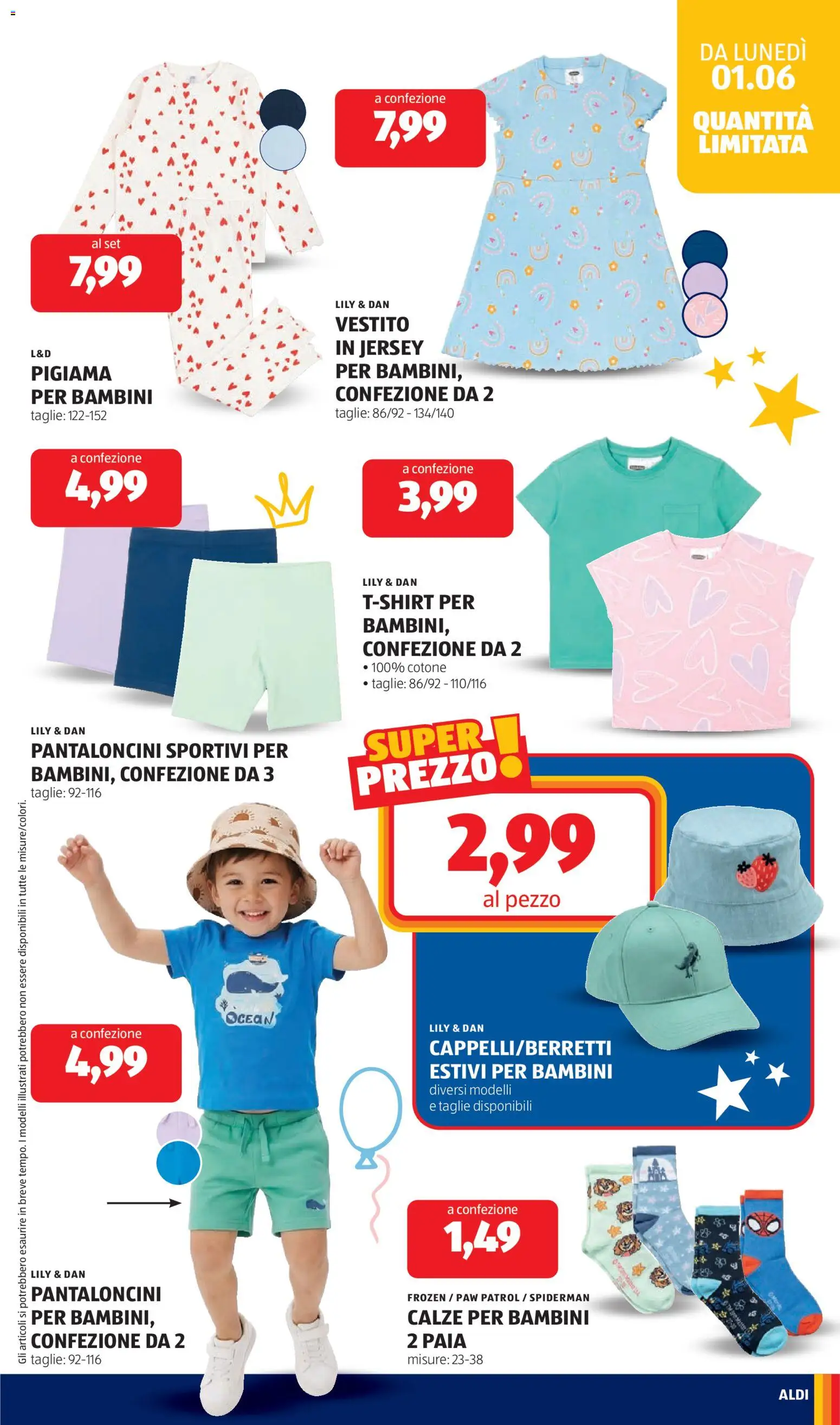 Volantino Aldi del 01.06.2026 | Pagina: 29 | Prodotti: Pantaloncini, Pigiama, T-shirt, Vestito