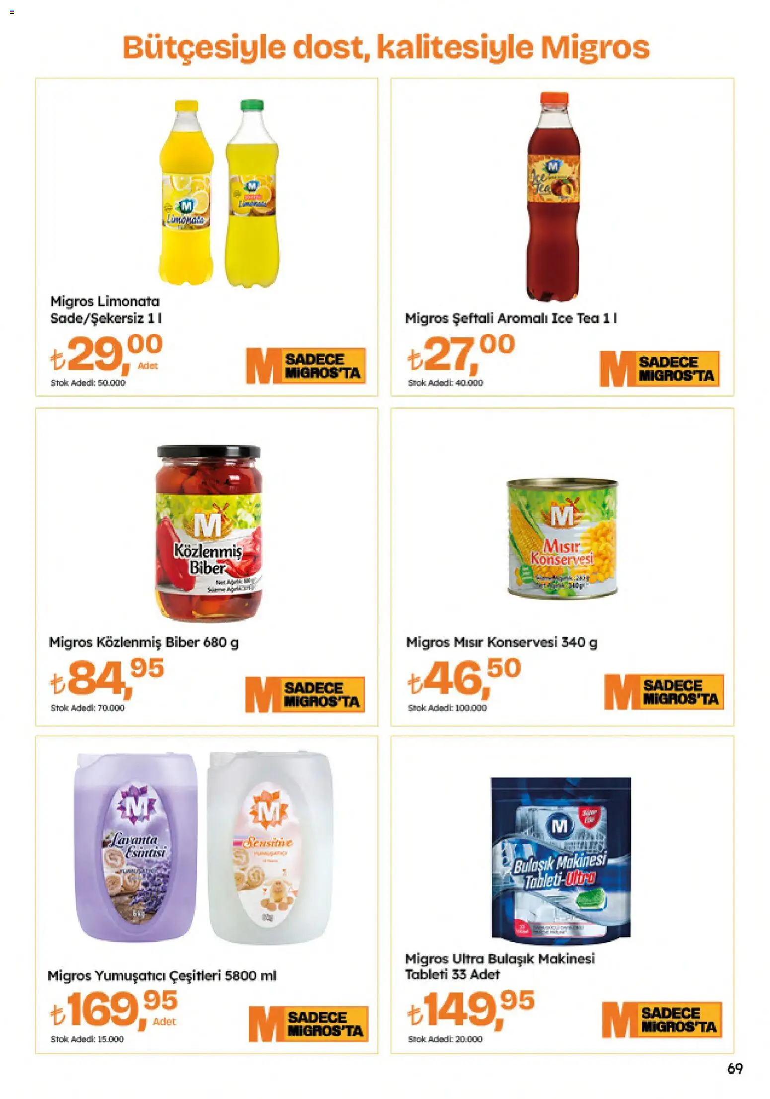 Migros Katalog - Migroskop - 04.06.2026 tarihinden itibaren geçerlidir | Sayfa: 69 | Ürünler: Yumuşatıcı, Biber, Şeftali, Bulaşık makinesi