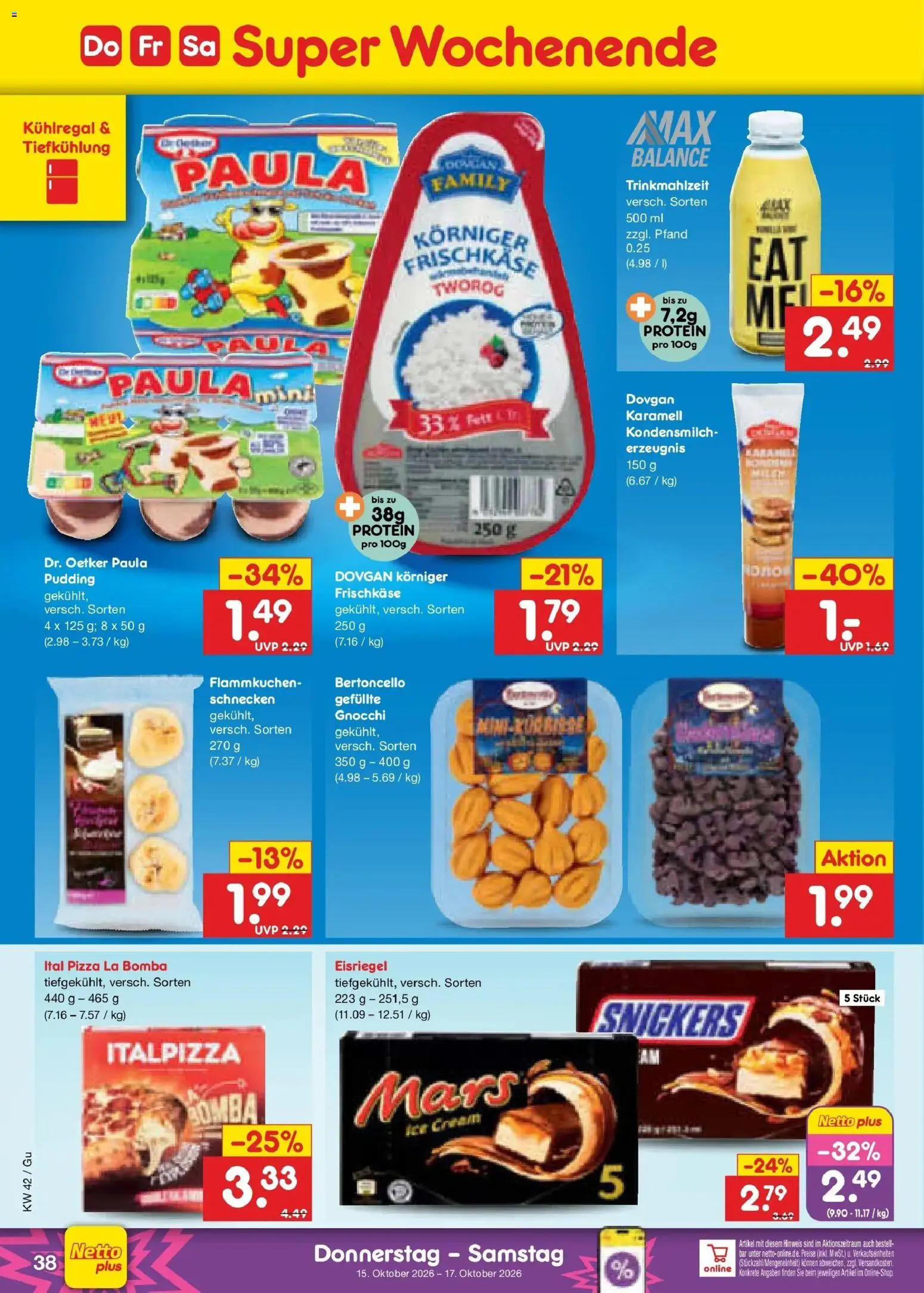 Netto Marken-Discount Prospekt Augustusburg – gültig ab 12.10.2026 | Seite: 52 | Produkte: Gnocchi, Snickers, Mars, Pizza