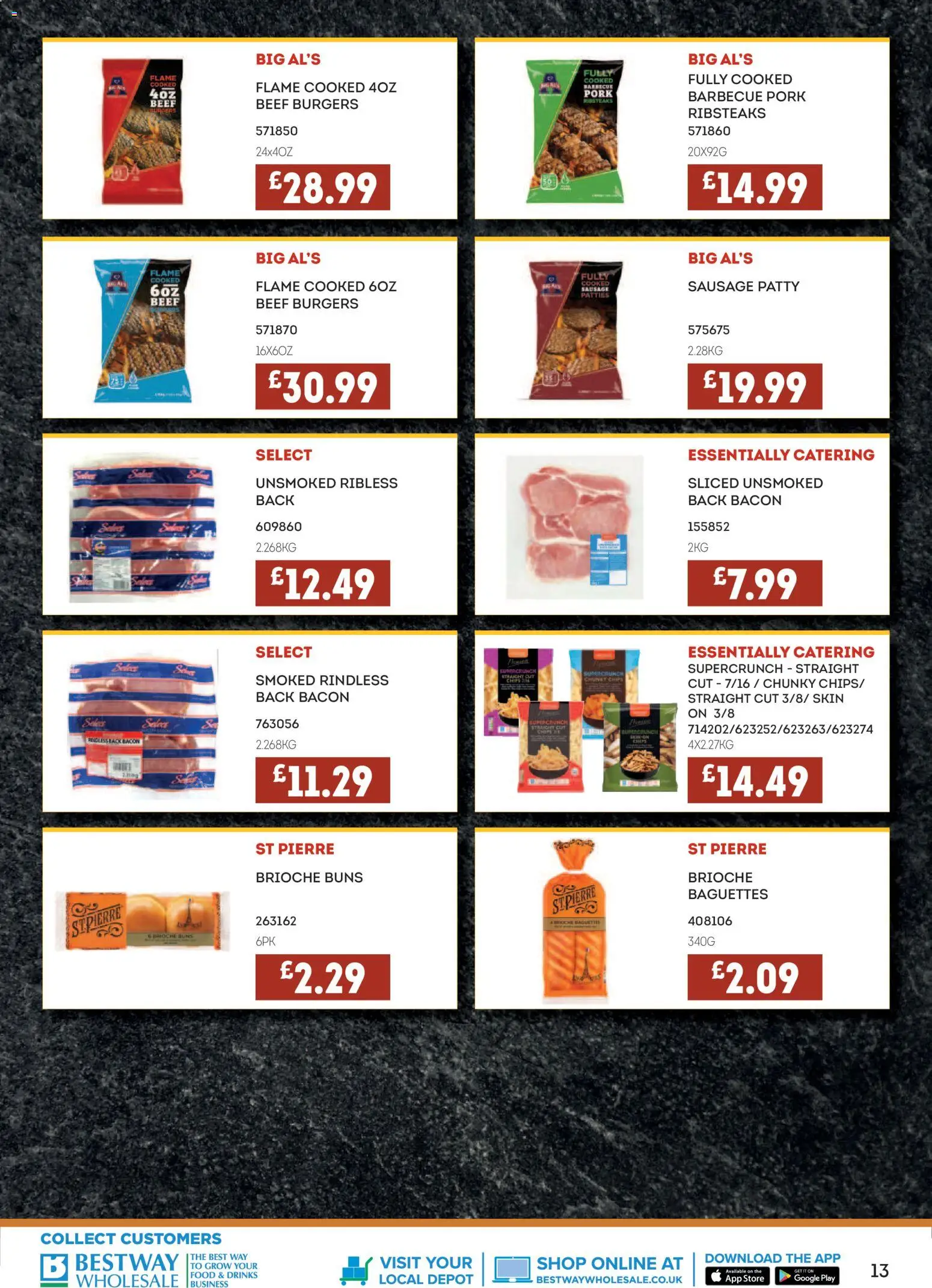 {H1} | Page: 13 | Products: Beef, Chips, Bacon, Sausage