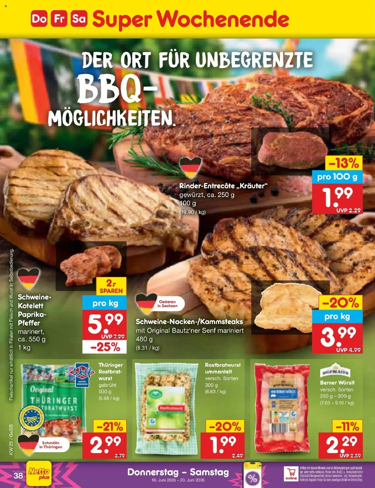 Netto Marken-Discount Prospekt Machern – gültig ab 14.06.2026 | Seite: 50 | Produkte: Würstl, Paprika, Pfeffer, Fleisch