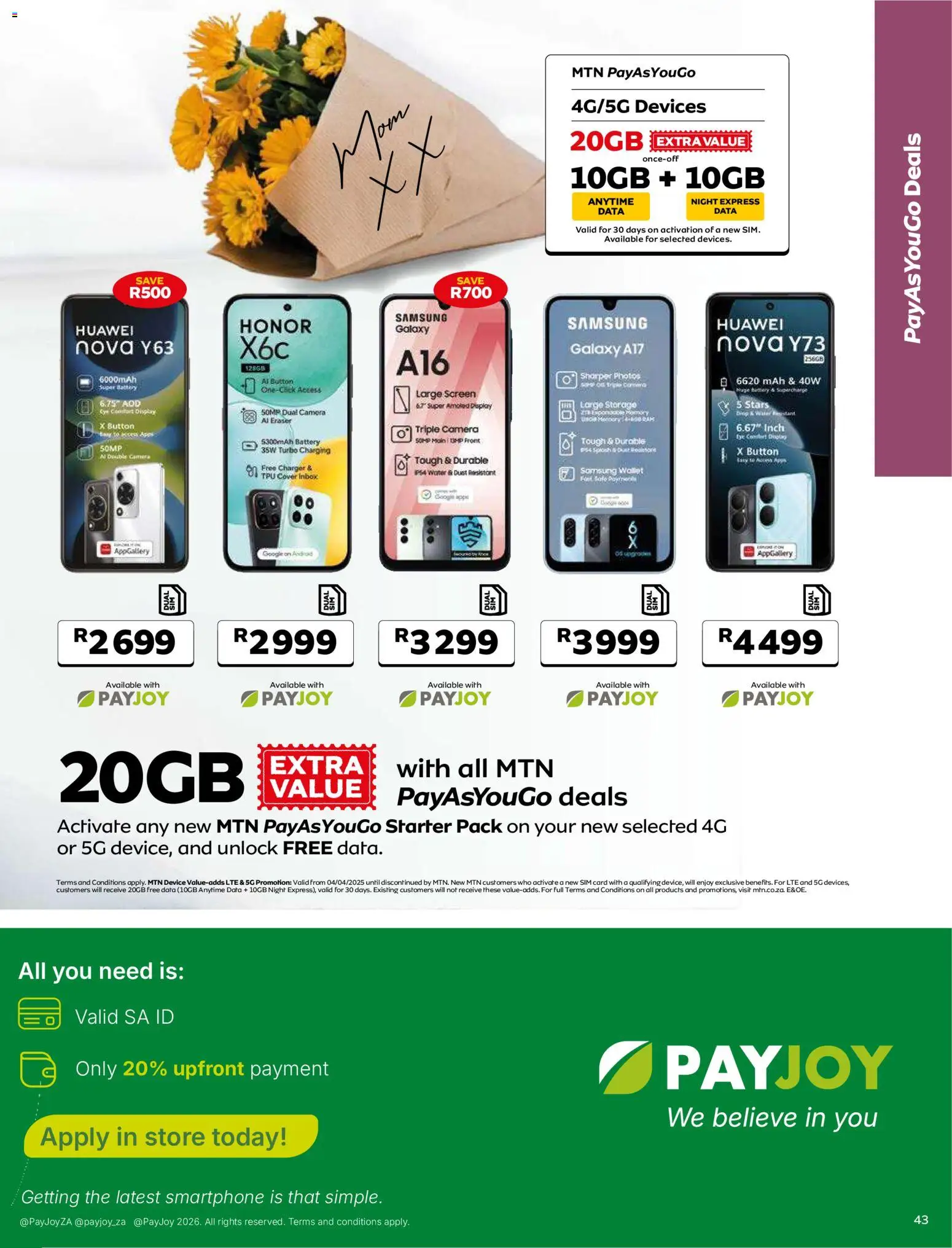 New MTN catalogue – valid from 07.05.2026 | Page: 43 | Products: Data, Cover, Camera, Battery