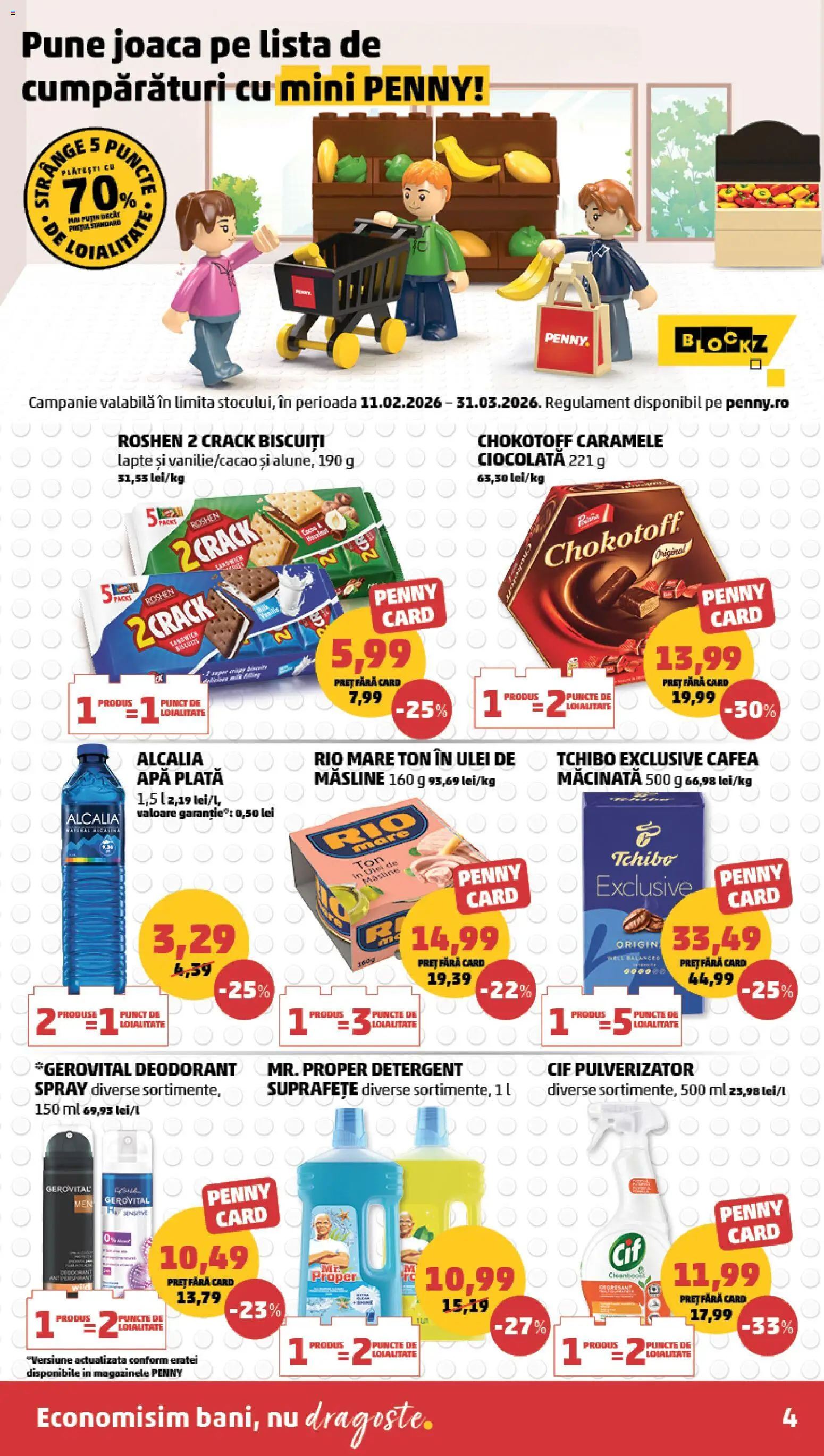 Noul catalog PENNY – valabil de la 25.03.2026 | Pagină: 4 | Produse: Lapte, Ulei, Biscuiți, Apă