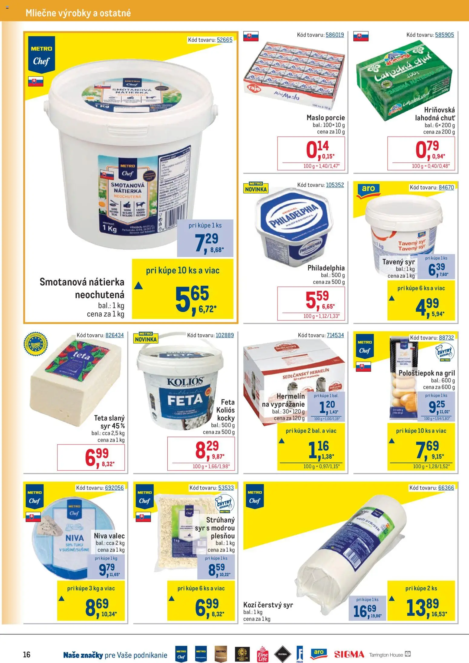 Nové Metro akcie – leták je platný od 25.03.2026 | Strana: 16 | Produkty: Gril, Syr, Feta