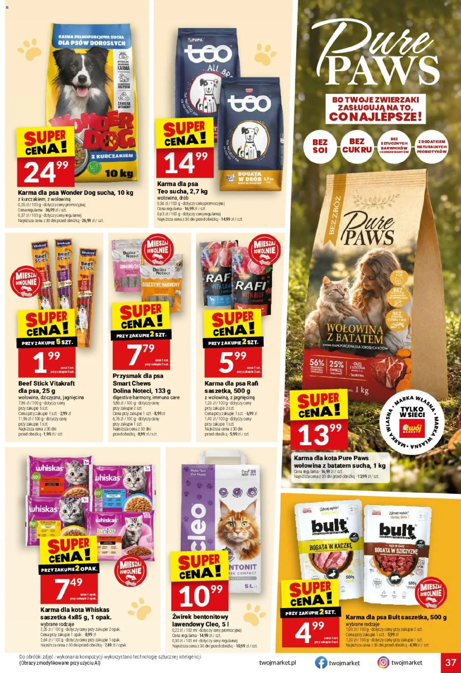 Twój Market gazetka od 28.10.2026 | Strona: 37 | Produkty: Whiskas, Drób, Karma dla psa, Wołowina