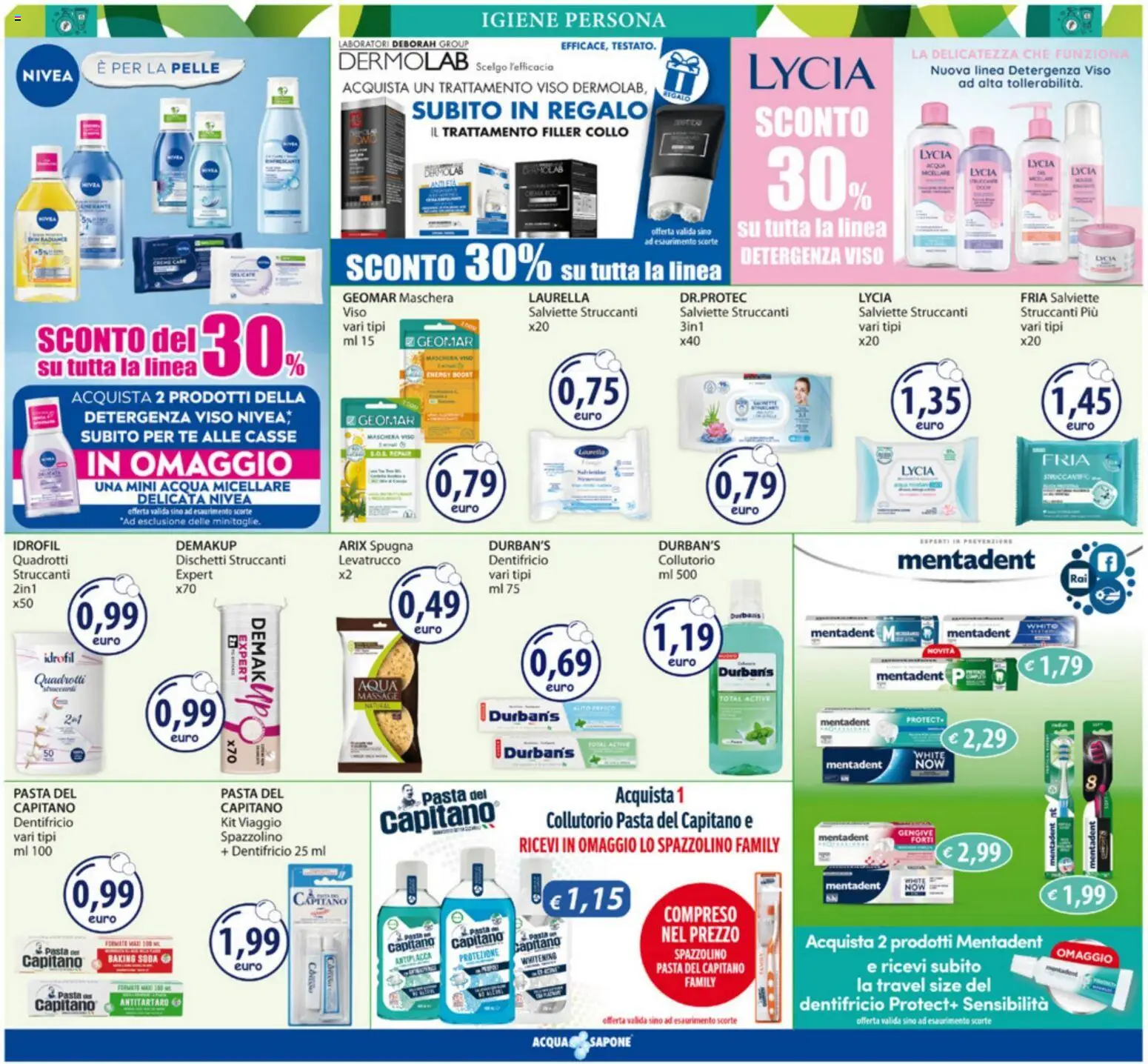 Volantino Acqua e Sapone del 01.06.2026 | Pagina: 8 | Prodotti: Acqua micellare, Collutorio, Maschera viso, Pasta