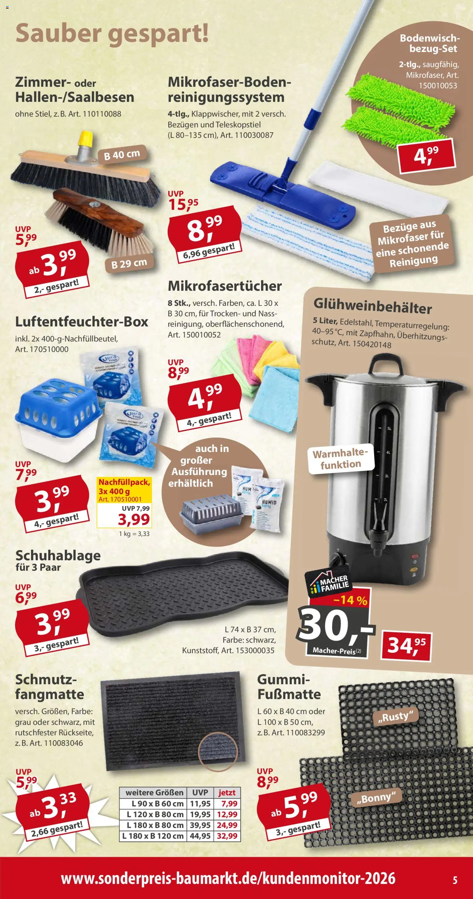 Sonderpreis Baumarkt Prospekt – gültig ab 17.10.2026 | Seite: 5 | Produkte: Fußmatte