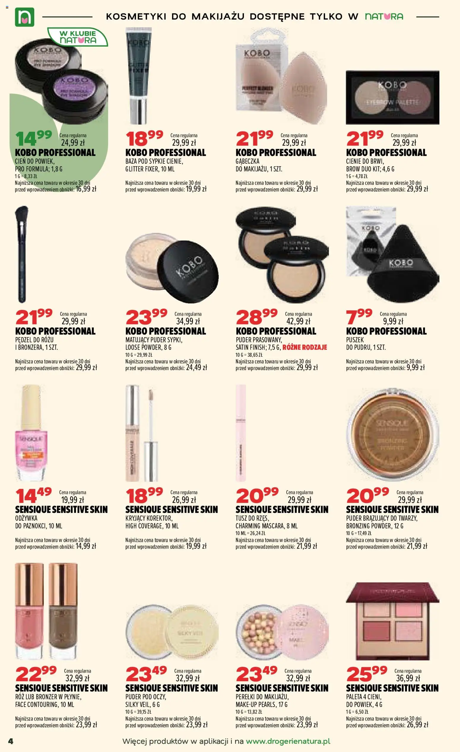 Drogerie Natura gazetka od 01.10.2026 | Strona: 4 | Produkty: Kosmetyki do makijażu, Bronzer, Róż, Odżywka