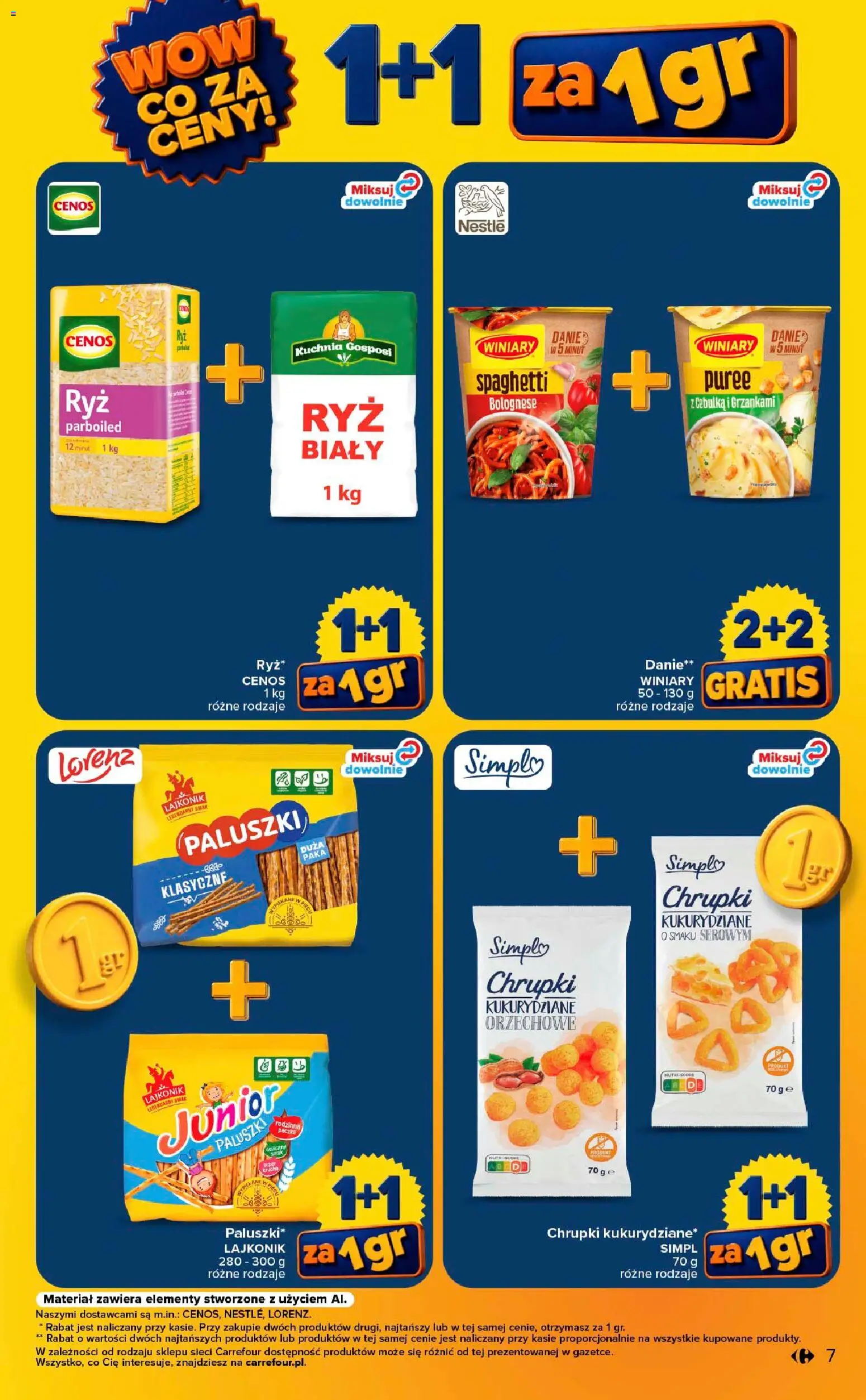 Carrefour gazetka - Wow co za ceny od 10.08.2026 | Strona: 7 | Produkty: Spaghetti, Chrupki kukurydziane, Chrupki, Paluszki