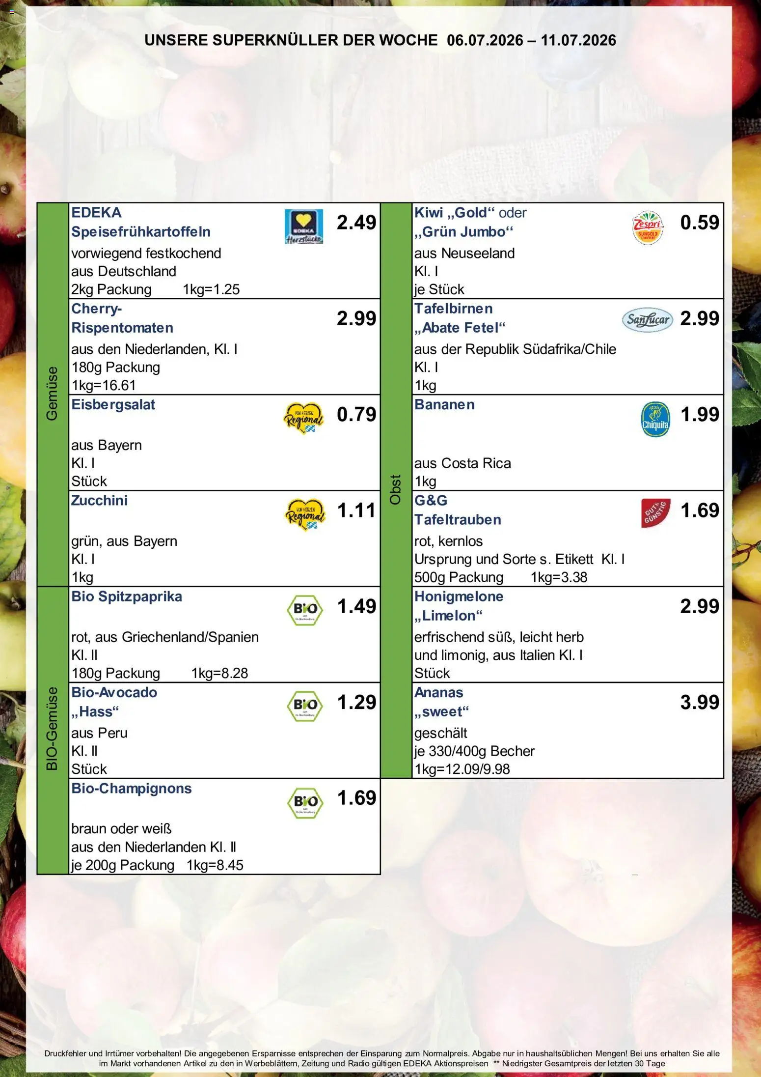 Simmel Bayern – gültig ab 06.07.2026 | Seite: 8 | Produkte: Eisbergsalat, Gemüse, Zucchini, Kiwi