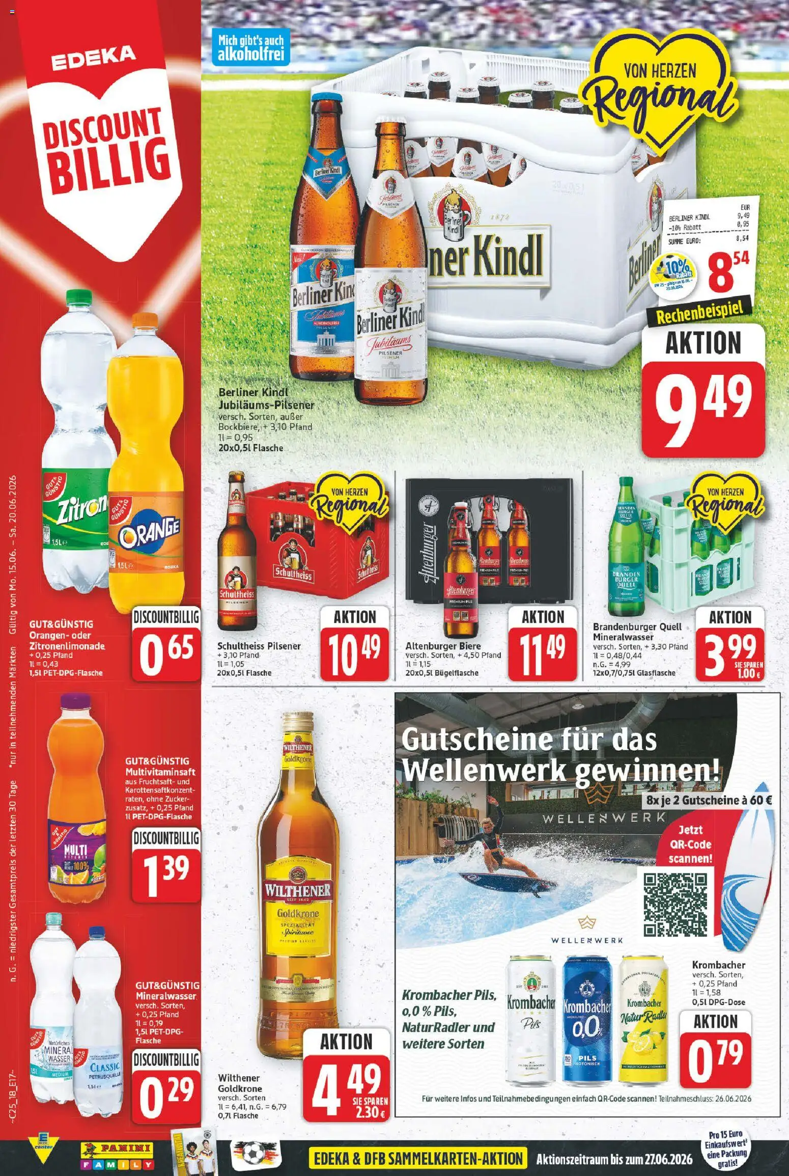E center Prospekt – gültig ab 15.06.2026 | Seite: 18 | Produkte: Wilthener, Pils, Zucker, Krombacher