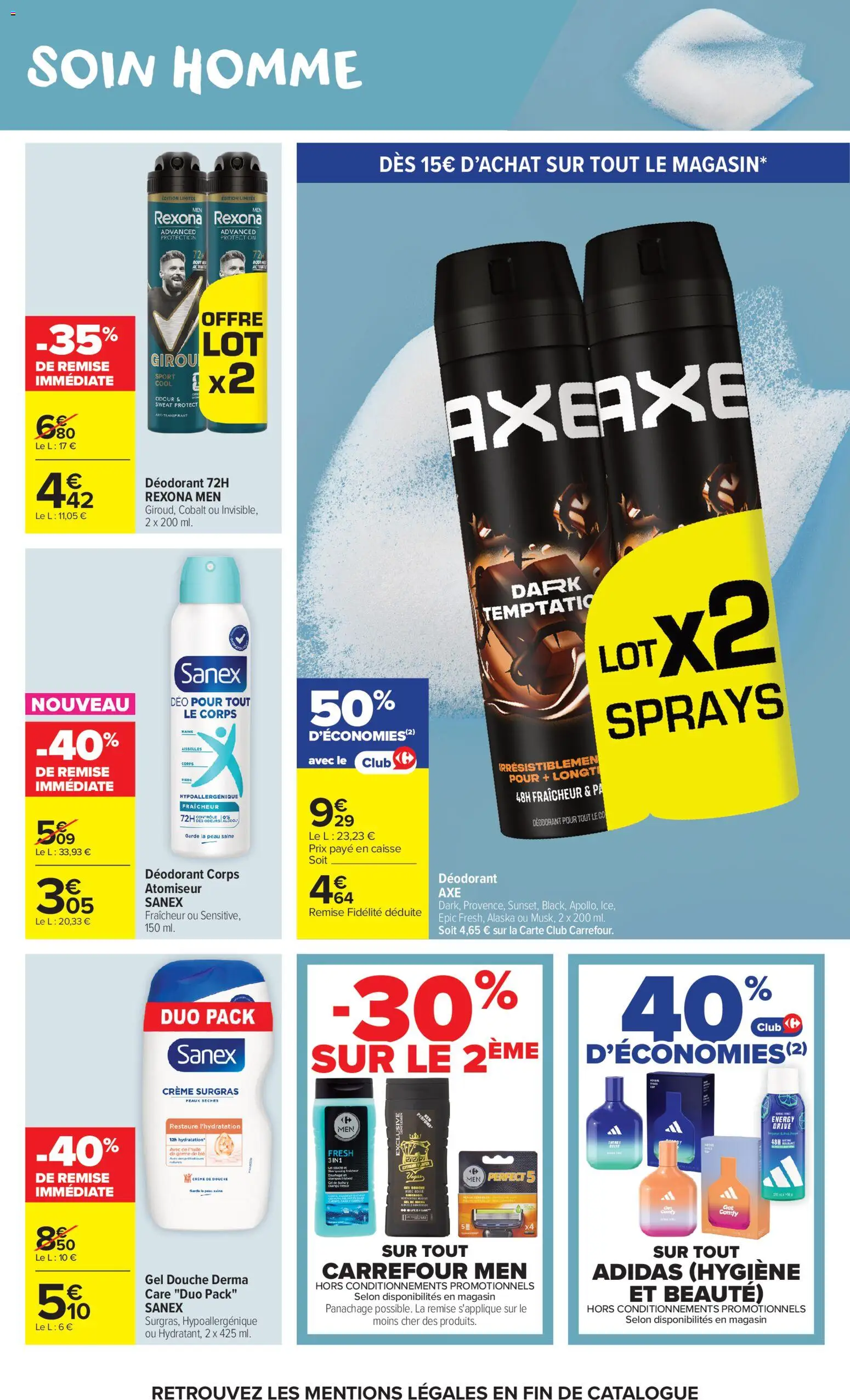 {H1} | Page: 14 | Produits: Gel douche, Déodorant, Douche, Crème