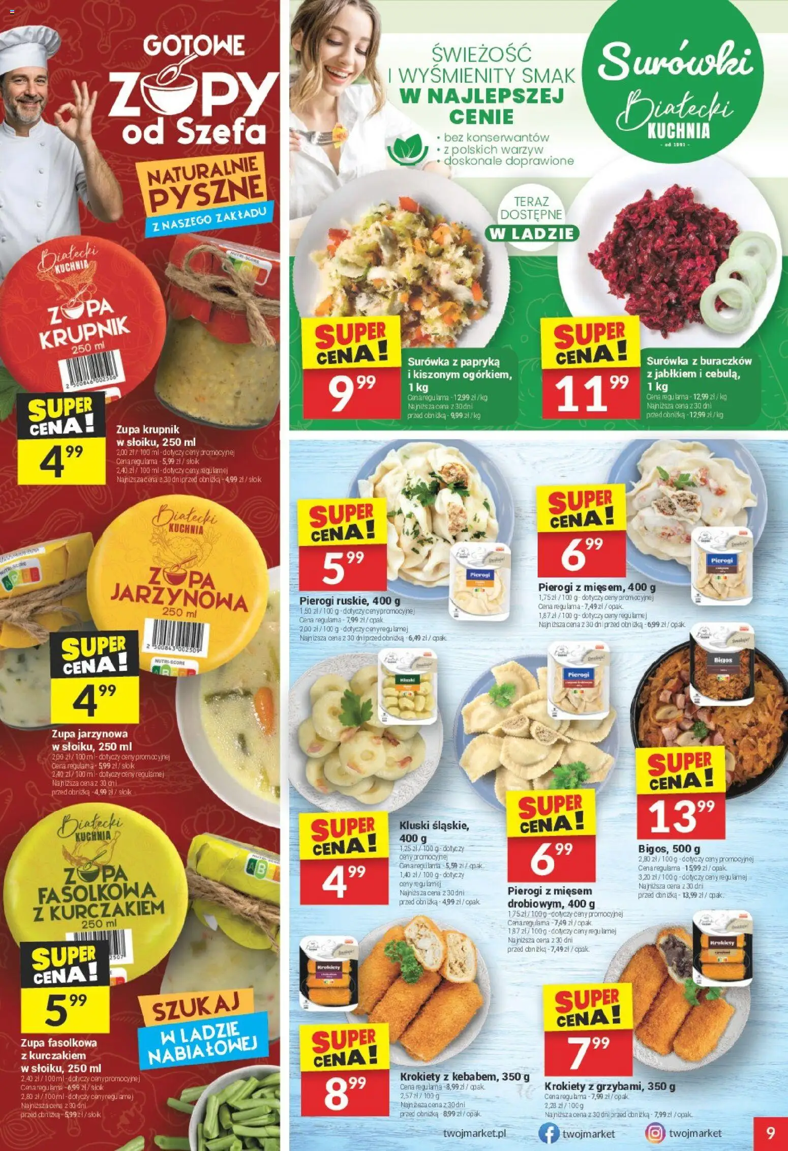 Twój Market Gazetka od 25.02.2026 | Strona: 9 | Produkty: Pierogi, Krokiety, Papryka, Zupa