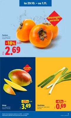 Lidl-mainoslehti voimassa 29/10/2026 alkaen | Sivu: 3 | Tuotteet: Mango
