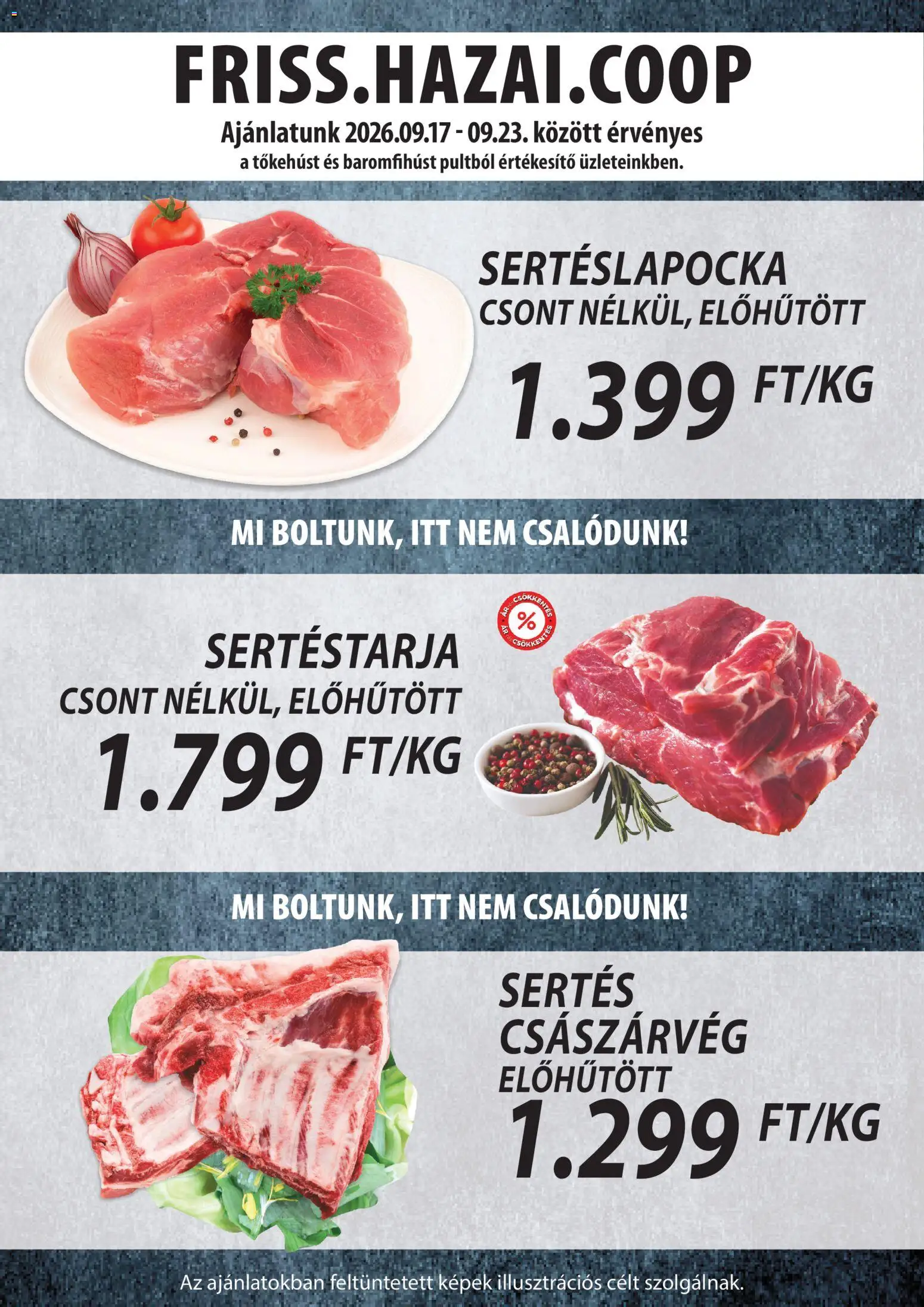 COOP Szolnok akciós ujság - amely érvényes a következő dátumtól: 2026.09.17. | Oldal: 2 | Termékek: Sertéstarja, Sertéslapocka