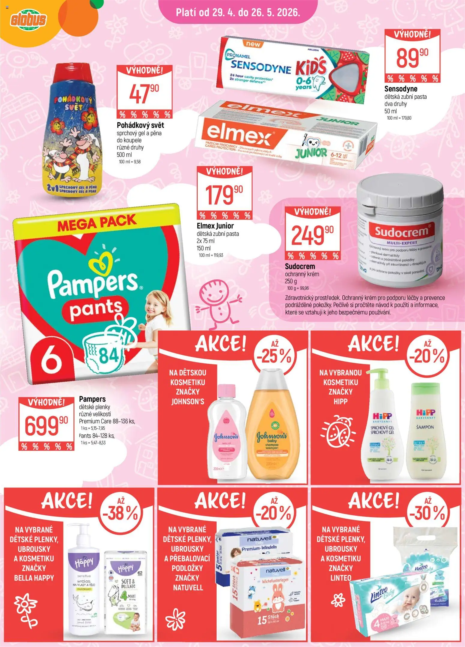 Globus leták - Praha-Štěrboholy od 29.04.2026 | Strana: 3 | Produkty: Zubní pasta, Pants, Hipp, Šampon