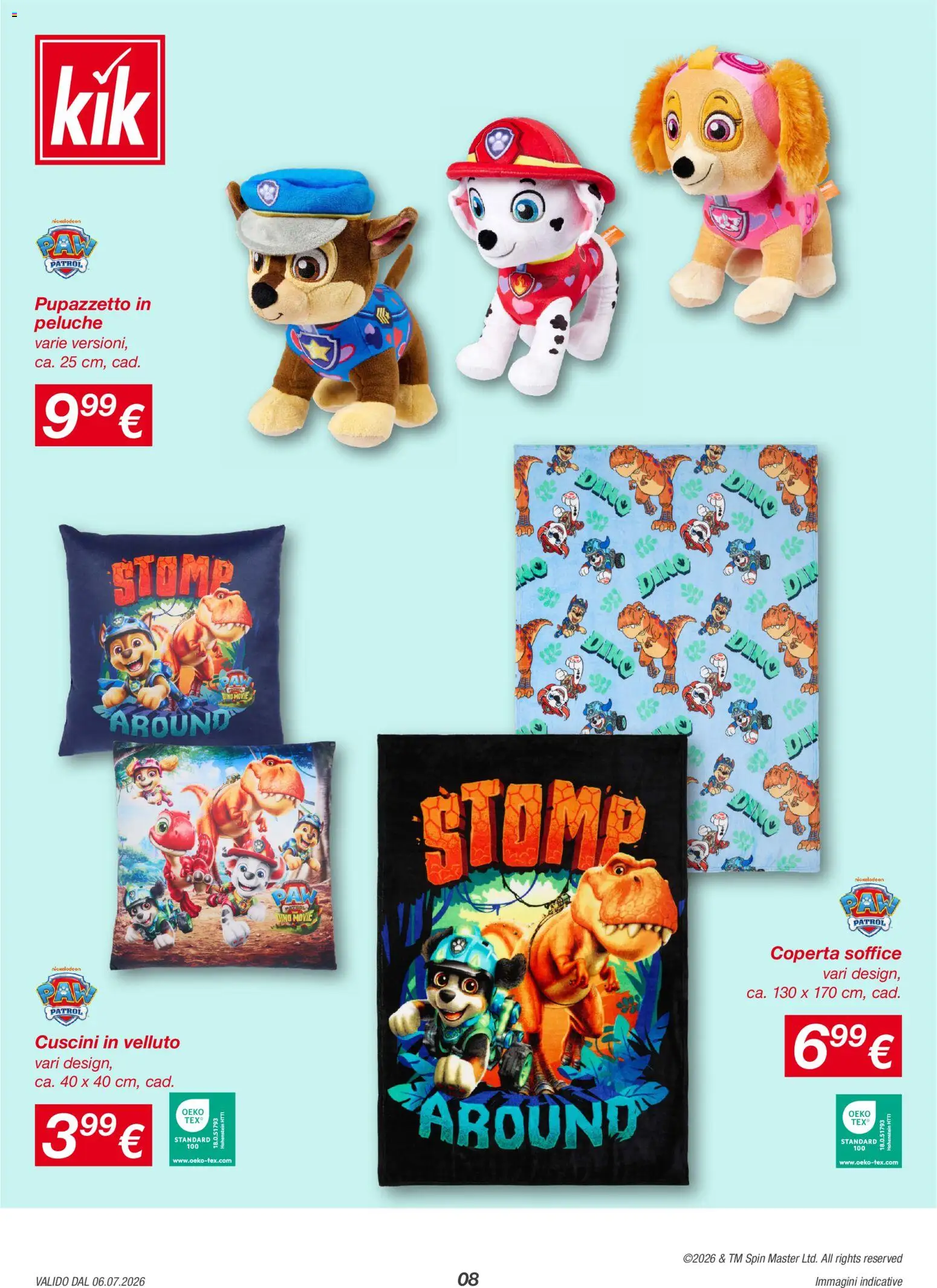 Volantino KiK del 06/07/2026 | Pagina: 8 | Prodotti: Peluche, Coperta