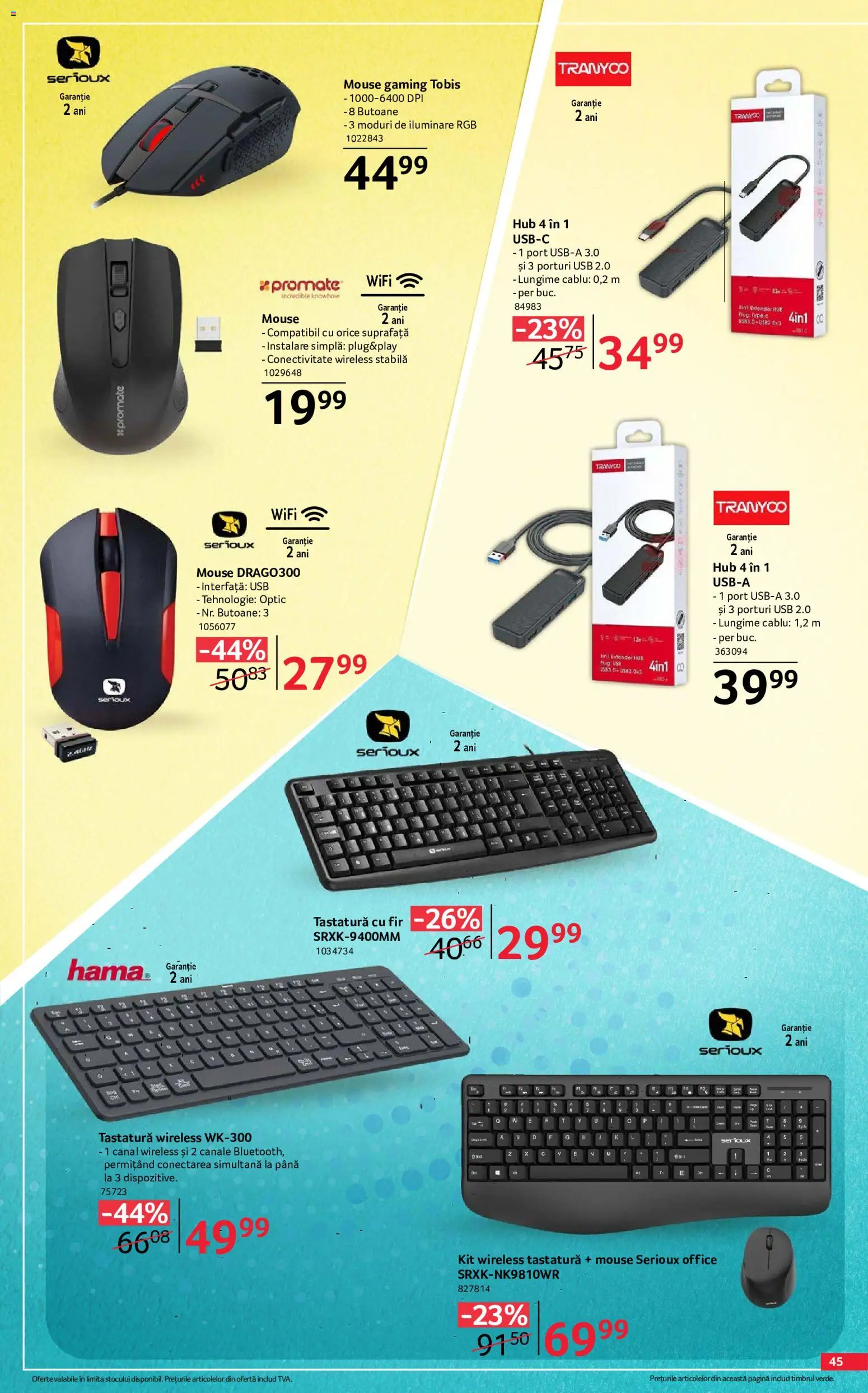 Noul catalog Selgros – valabil de la 07.08.2026 | Pagină: 45 | Produse: Tastatură, Cablu, Usb, Ușă