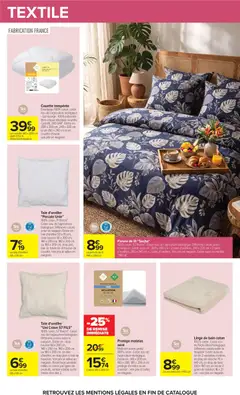 Carrefour - Prévisualisation de Protège matelas, Molleton aérée gratté 100% coton. Coton issu de l'agriculture biologique. Existe en : 140 x 200 cm, 160 x 200, 180 x 200 cm et en protège d'oreiller ou de traversin : voir prix et tailles en magasin. valide à partir de 06/10/2026 | Page: 60