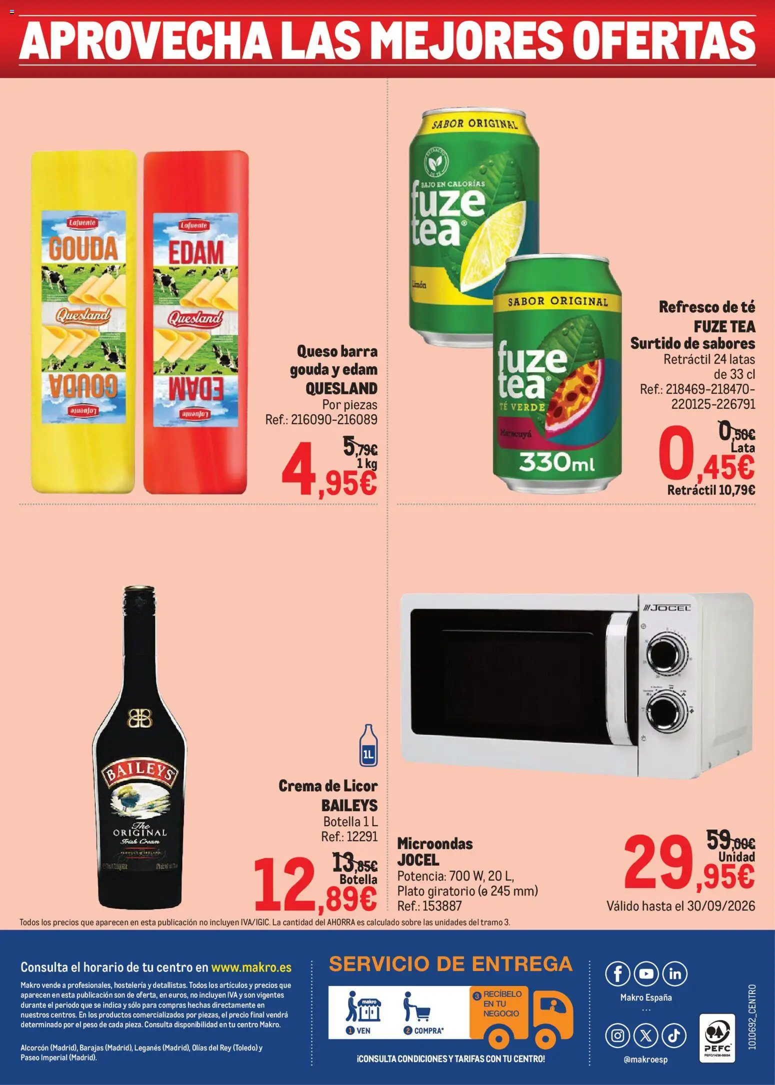 Makro catálogo │ válido desde el 07/09/2026 | Página: 16 | Productos: Queso, Limón, Crema, Té