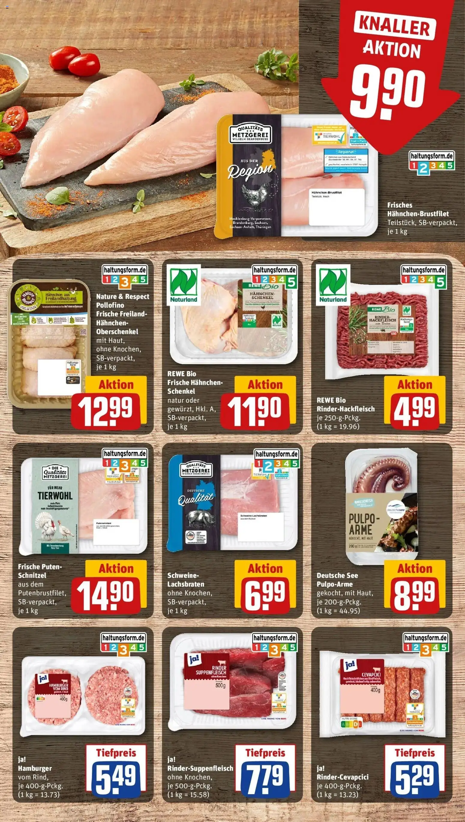 REWE Prospekt ab 19.10.2026 zum Blättern » Angebote | Seite: 10 | Produkte: Hahnchen, Cevapcici, Suppenfleisch, Hackfleisch